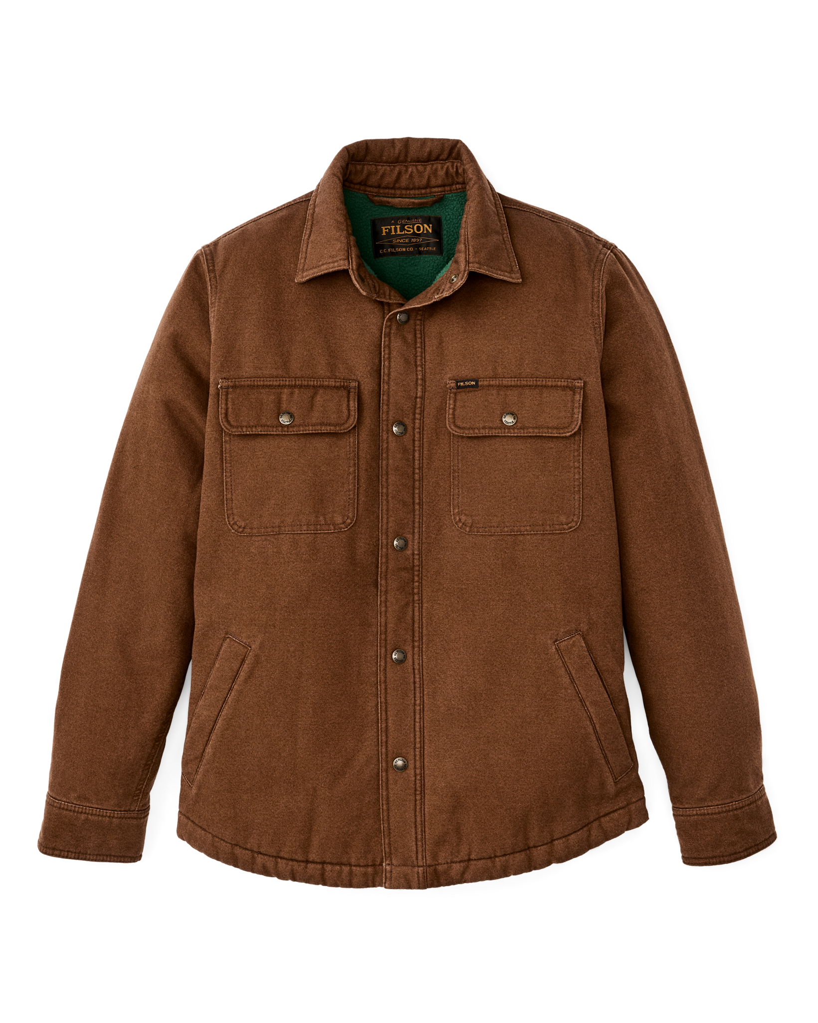 Fleece Lined Jac-shirt - Brown