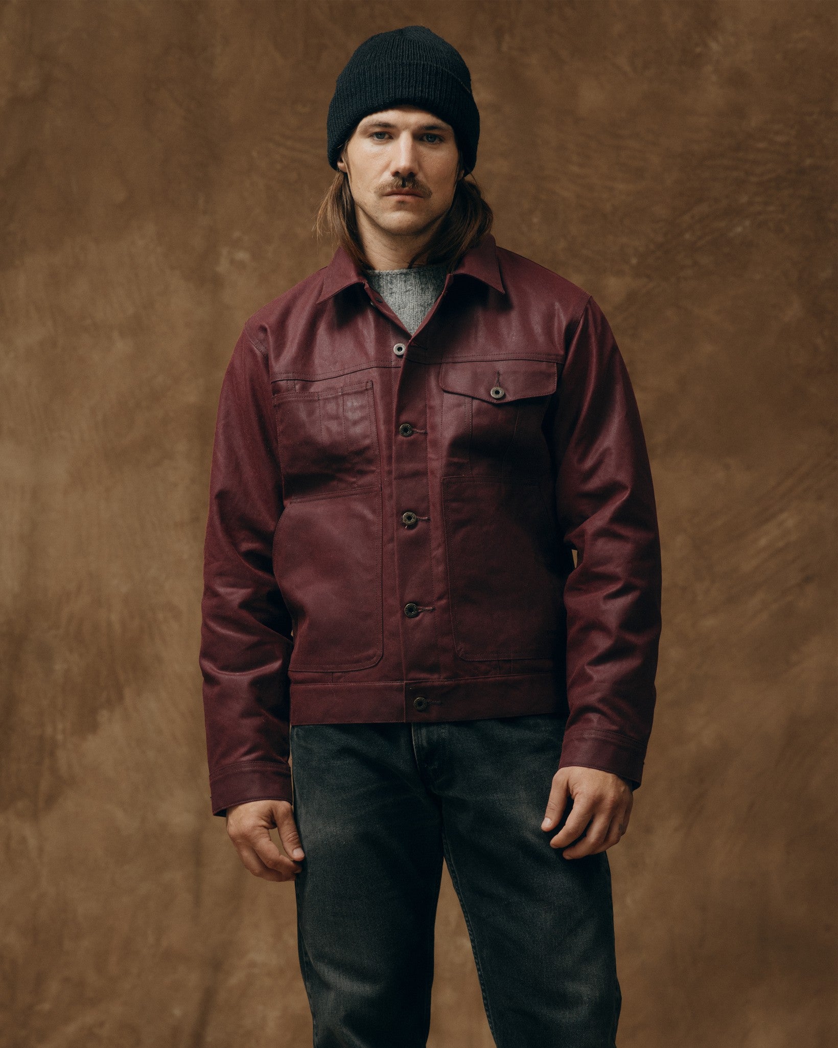 Tin Cloth Short Lined Cruiser Jacket - Fired Brick