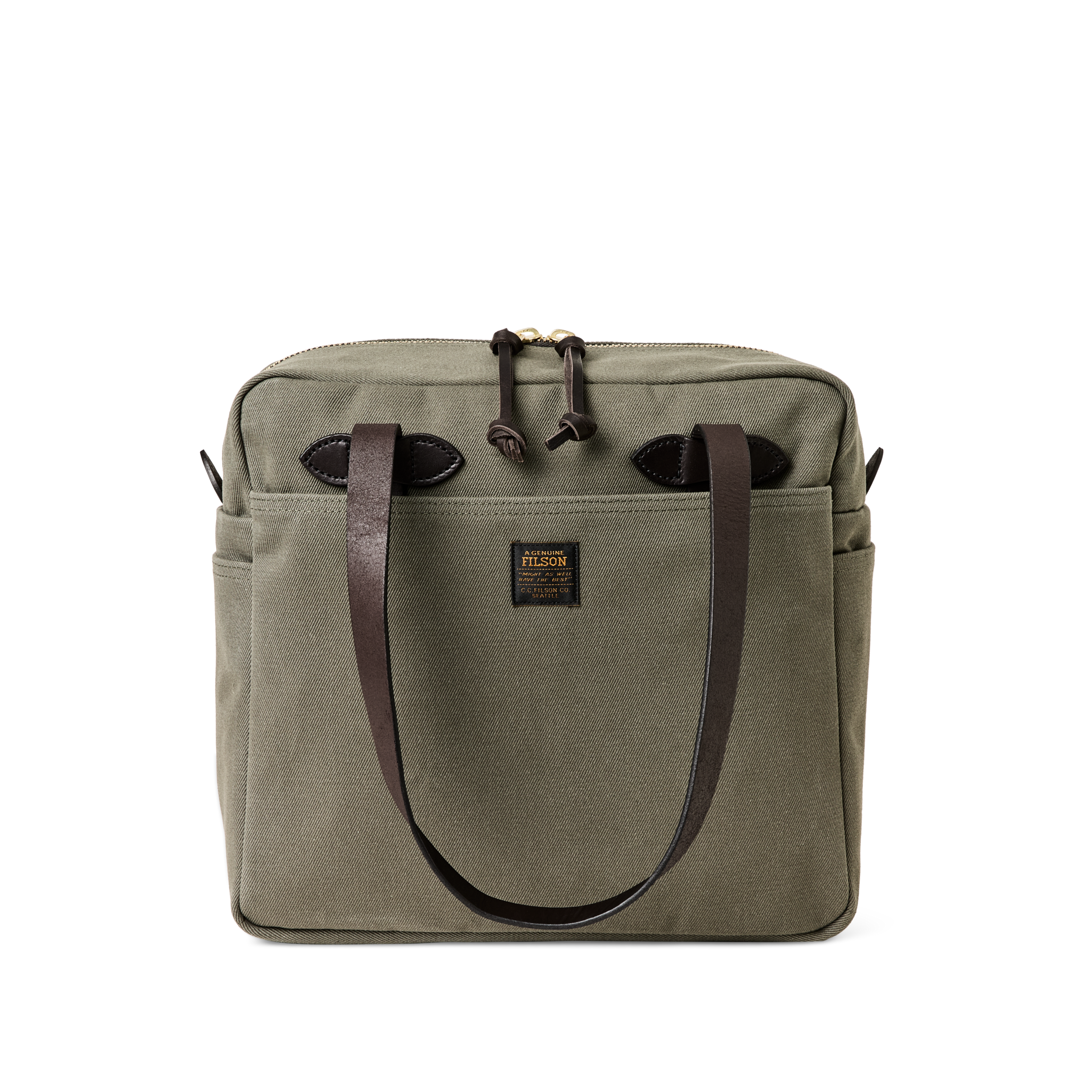 Rugged Twill Zipper Tote Bag - Otter Green