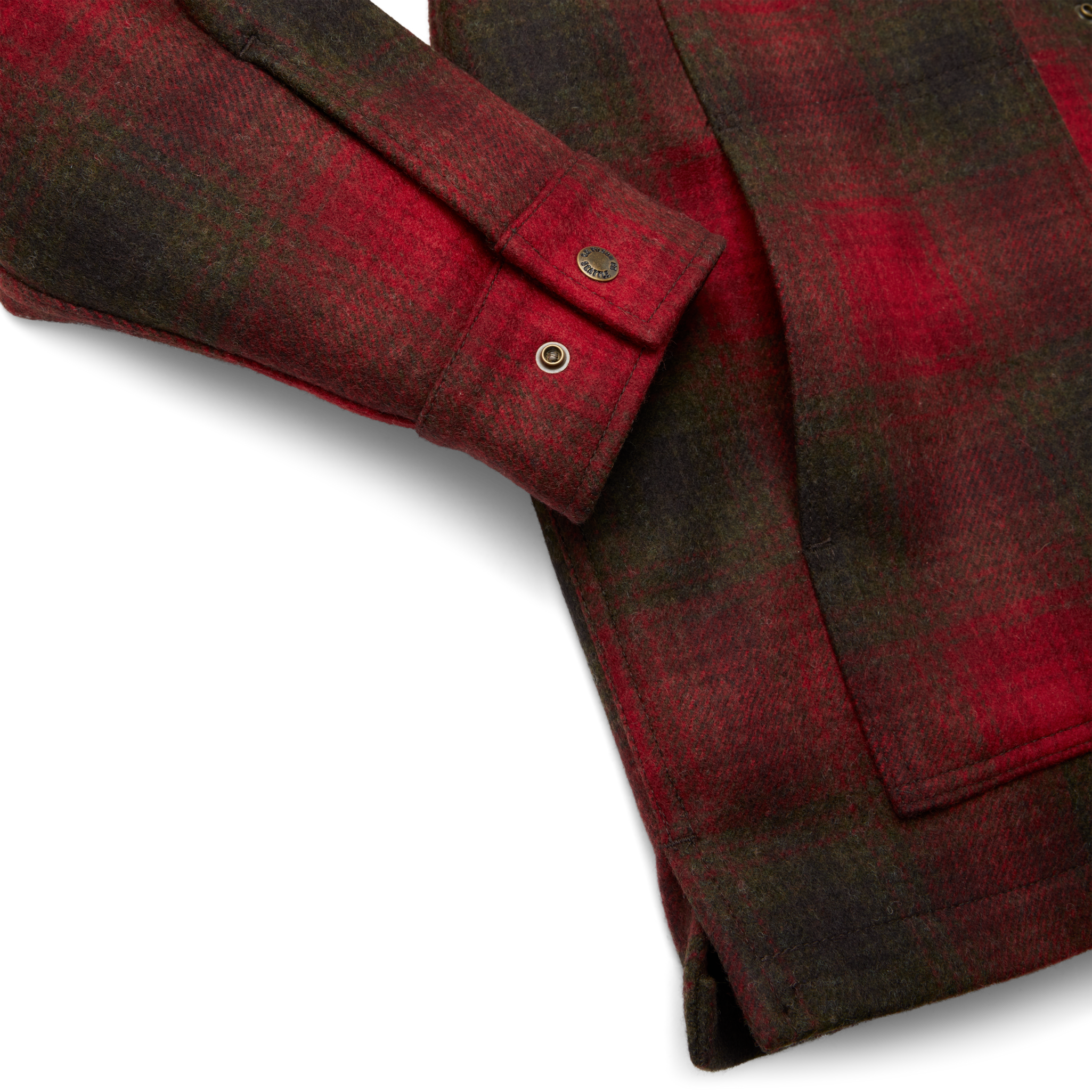 Wool Cape Coat - Red / Green / Dark Brown Plaid - Image 5