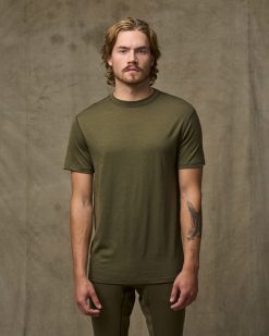 210g Merino Wool Short Sleeve Crewneck - Dark Olive