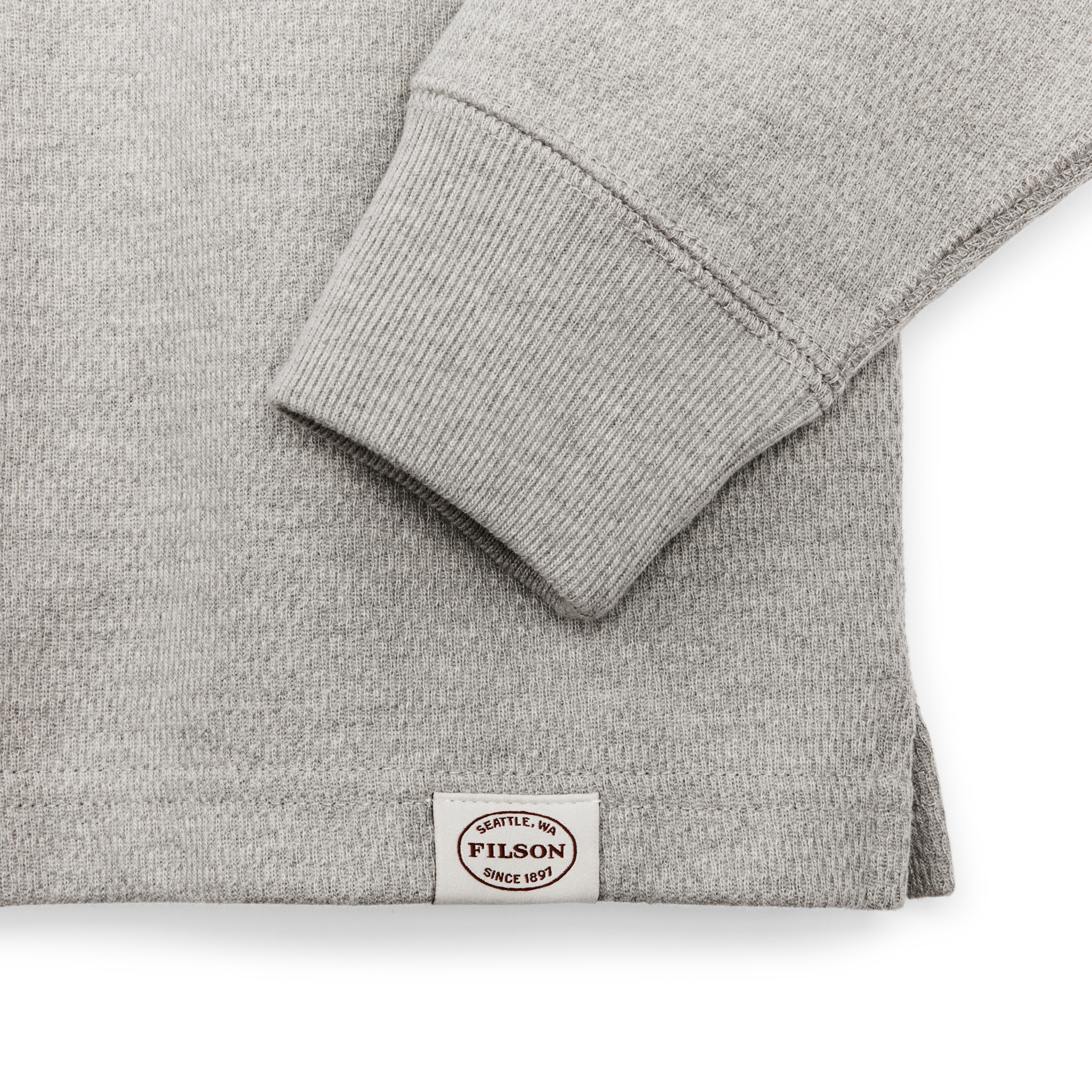 Waffle Knit Thermal Crewneck - Light Heather Gray - Image 5