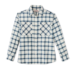 Women's Light Weight Alaskan Guide Shirt - Light Tan / Flag Blue Plaid