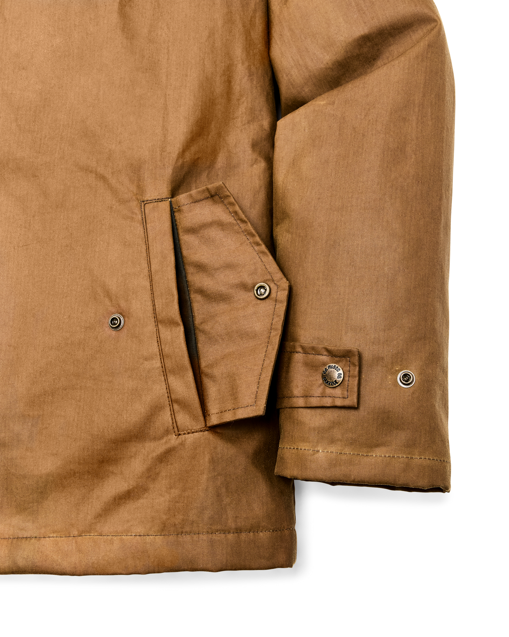 Filson X Freeman Wool Lined Raincoat - Dark Tan / Amber Spruce - Image 4