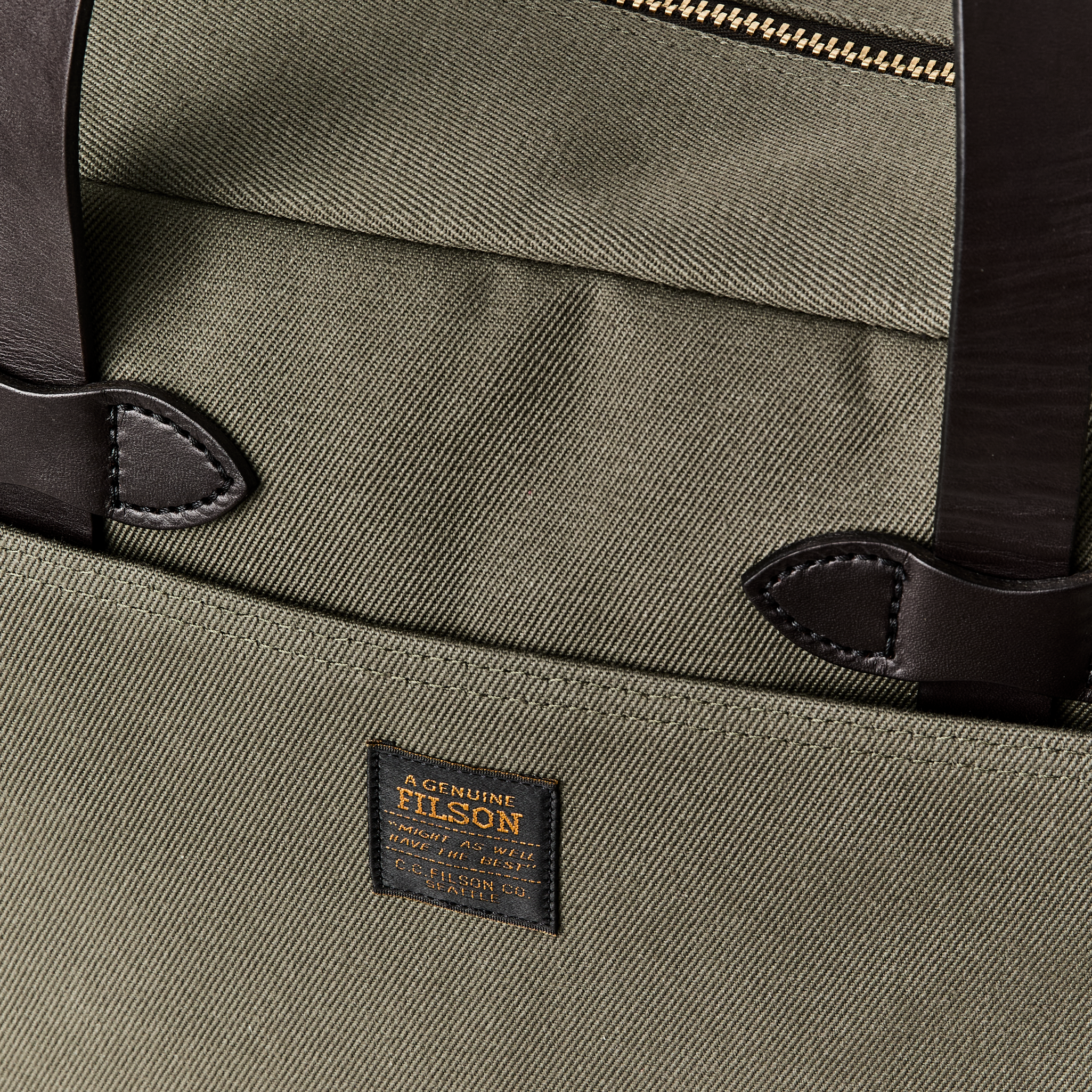 Rugged Twill Zipper Tote Bag - Otter Green - Image 2