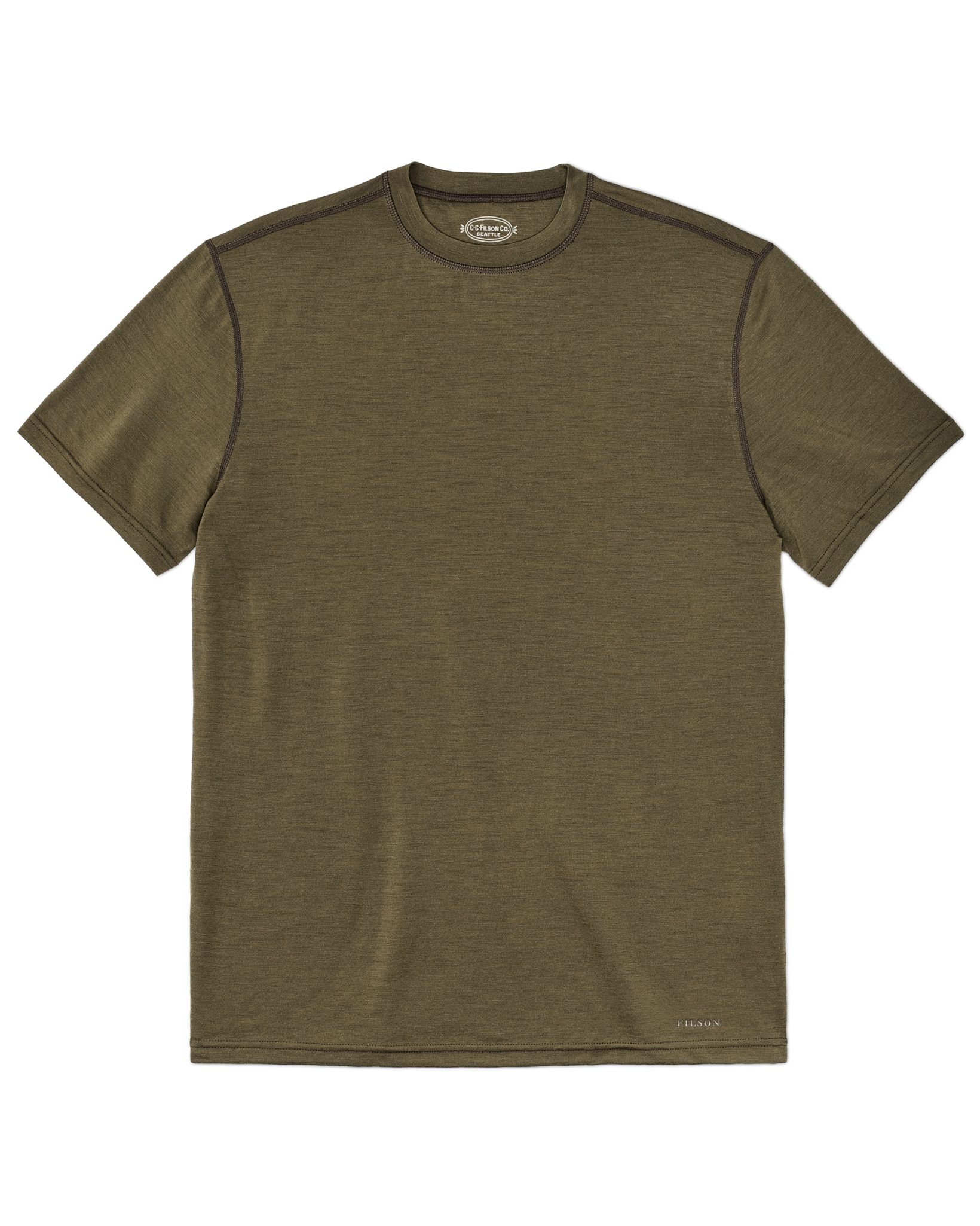210g Merino Wool Short Sleeve Crewneck - Dark Olive - Image 5