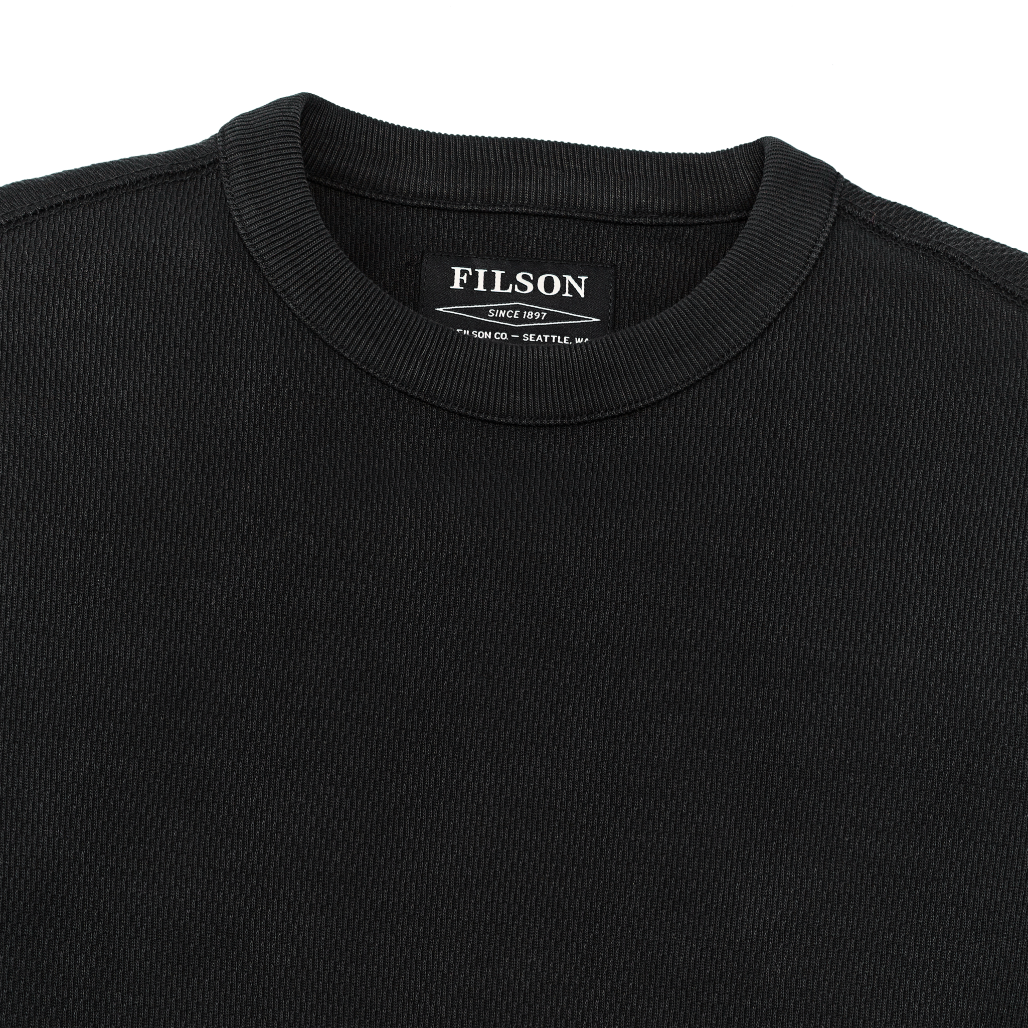 Waffle Knit Thermal Crewneck - Navy - Image 3