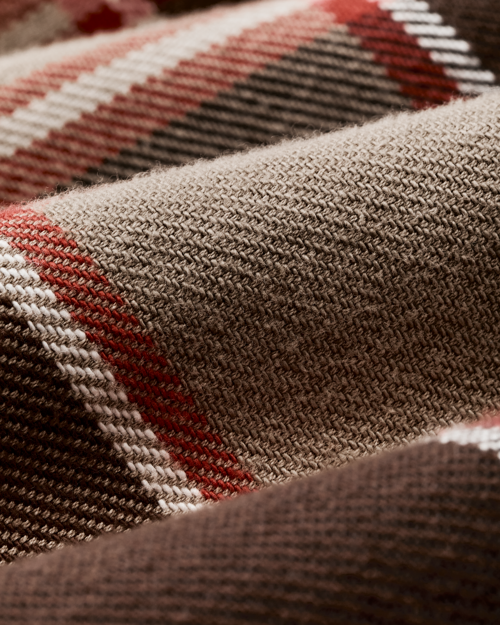 Vintage Flannel Work Shirt - Tan / Orange / Multi Plaid - Image 4