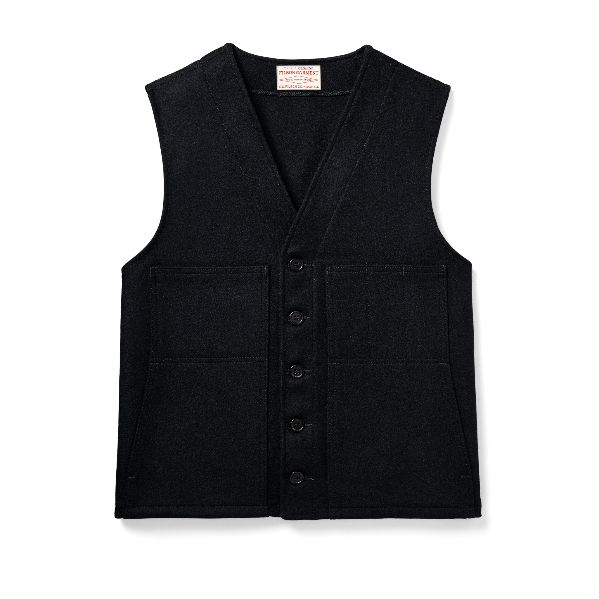 Mackinaw Wool Vest - Dark Navy - Image 3