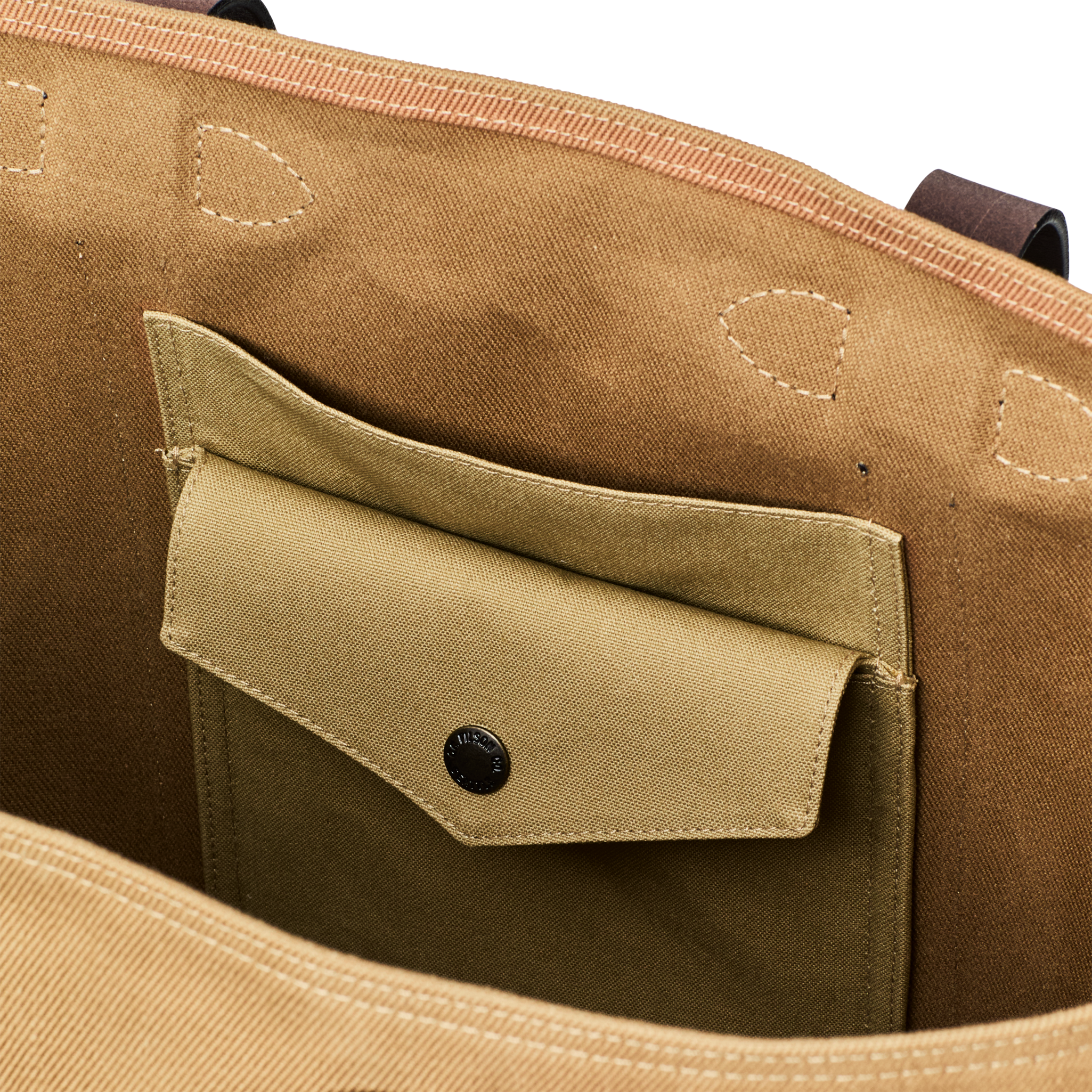 Rugged Twill Large Open Tote Bag - Tan - Image 5