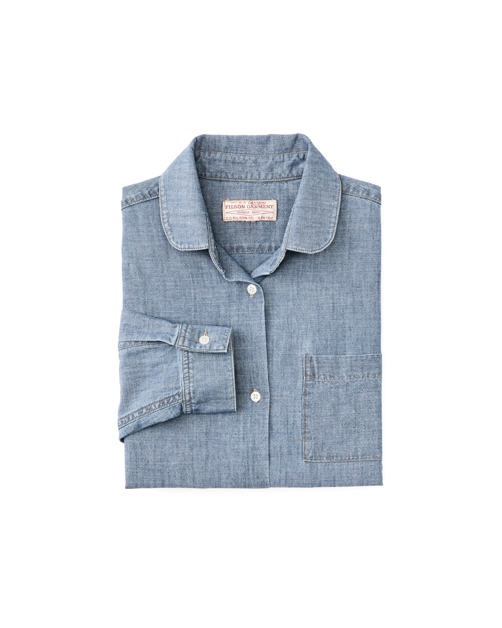 Women's Chambray Shirt - Light Indigo Chambray - Image 5