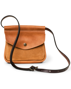 Suede Leather Convertible Field Bag - Saddle Brown