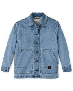 Women's Denim Barn Coat - Stone Wash Indigo