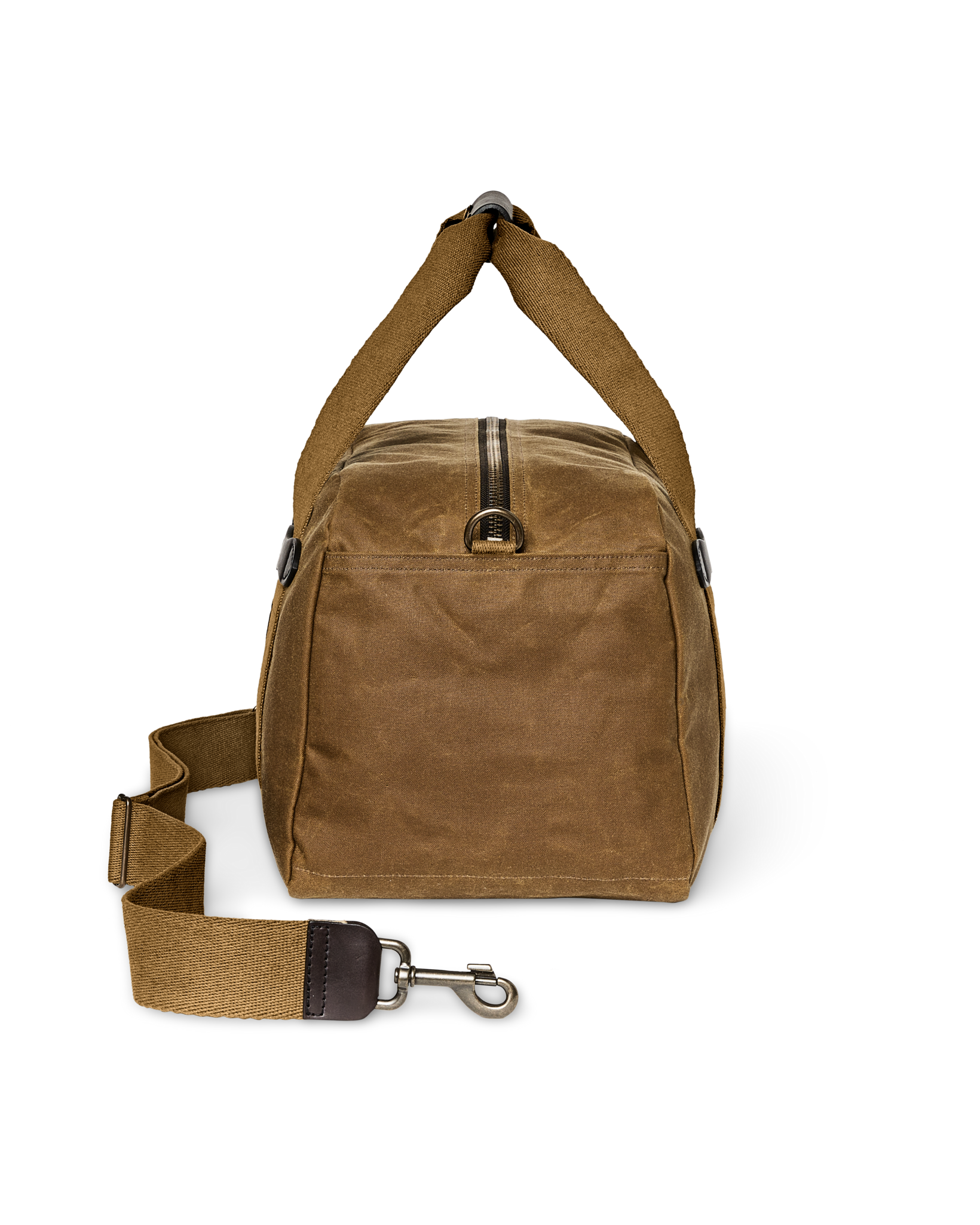 Small Tin Cloth Duffle Bag - Dark Tan - Image 5