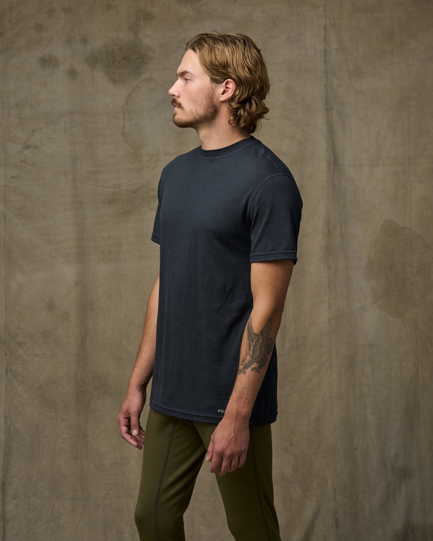 210g Merino Wool Short Sleeve Crewneck - Dark Navy - Image 3