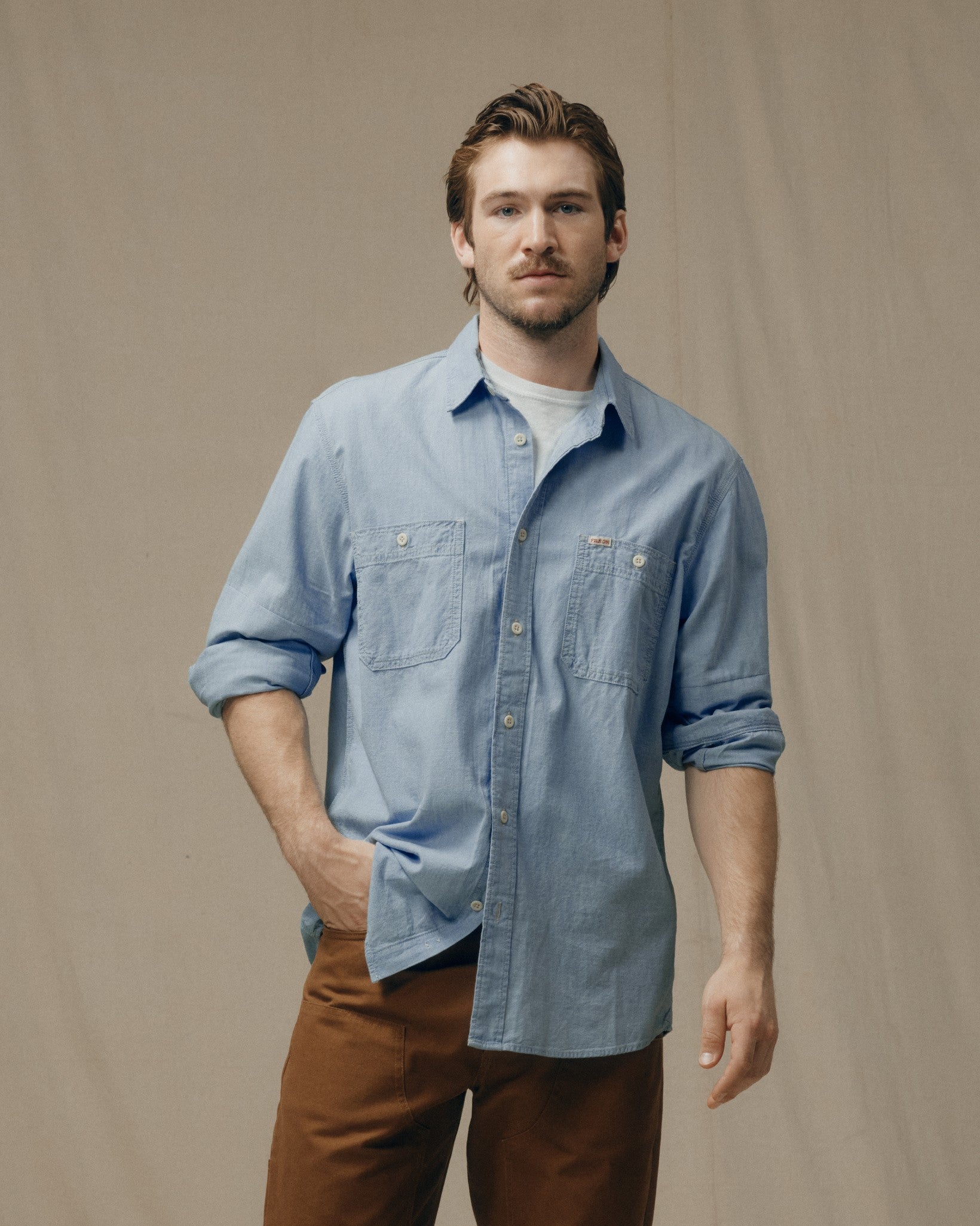Chambray Cpo Shirt - Light Indigo Chambray - Image 5