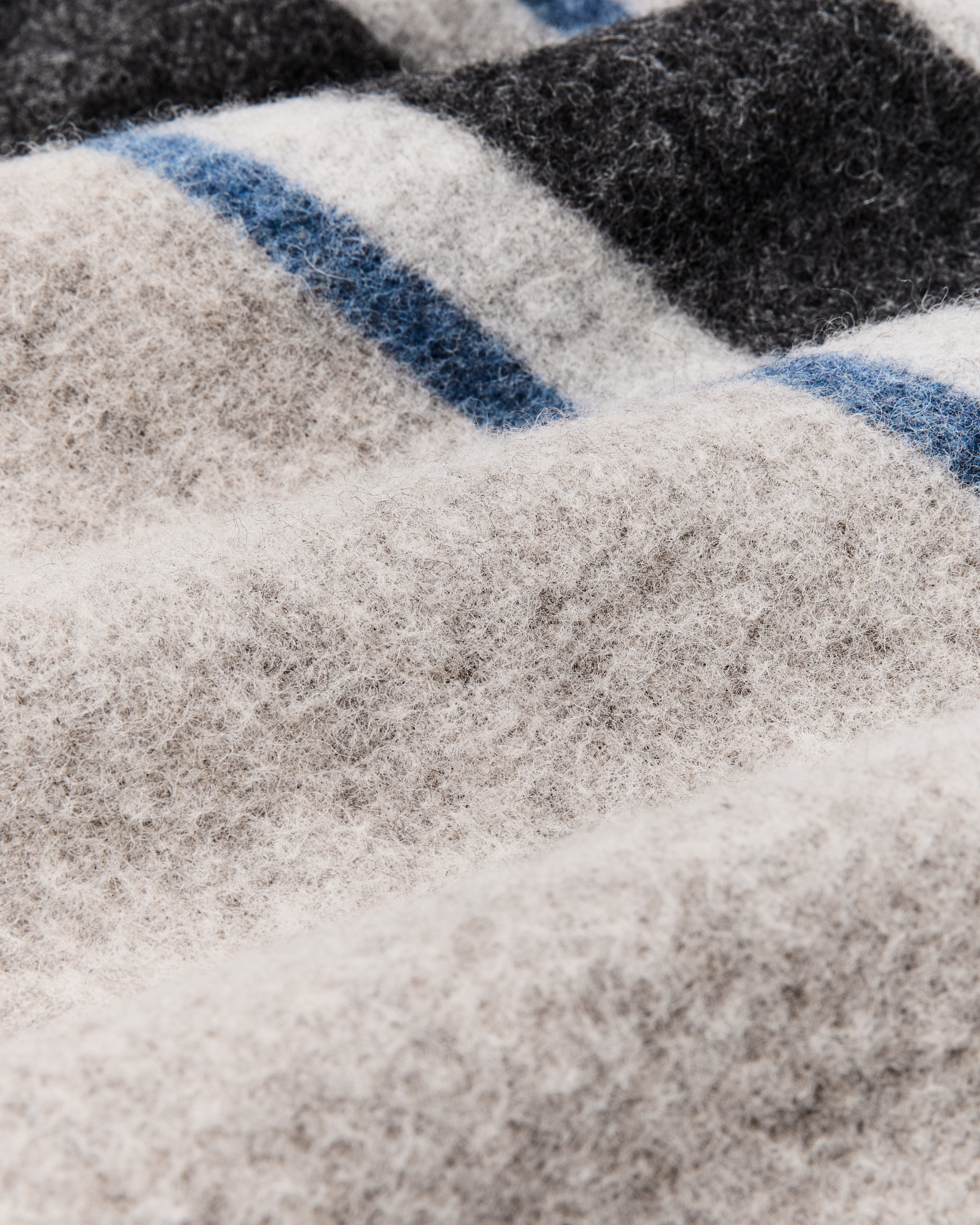 Women's Wool Overshirt - Gray / Black Blanket Stripe - Image 7