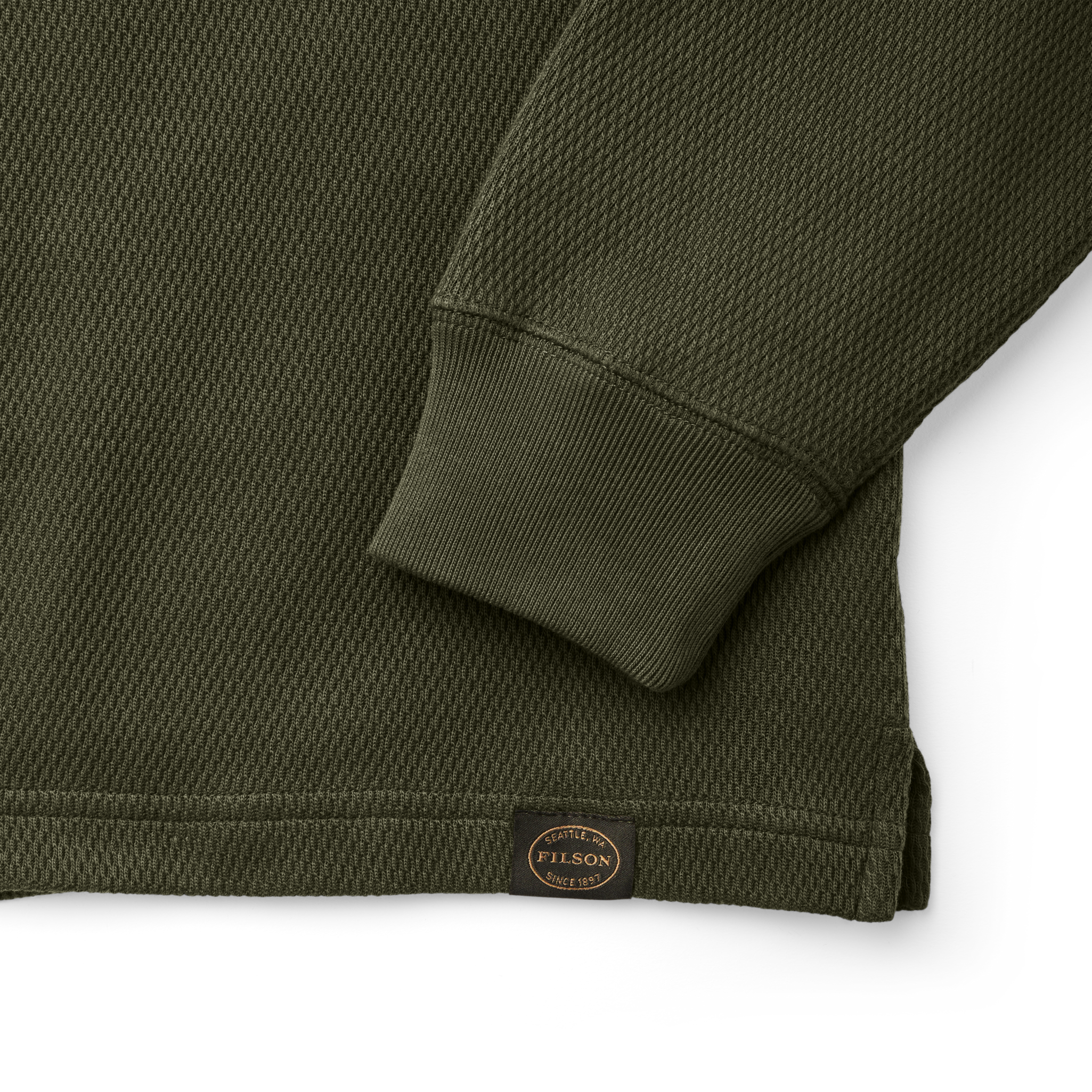 Waffle Knit Thermal Crewneck - Mossy Rock - Image 5