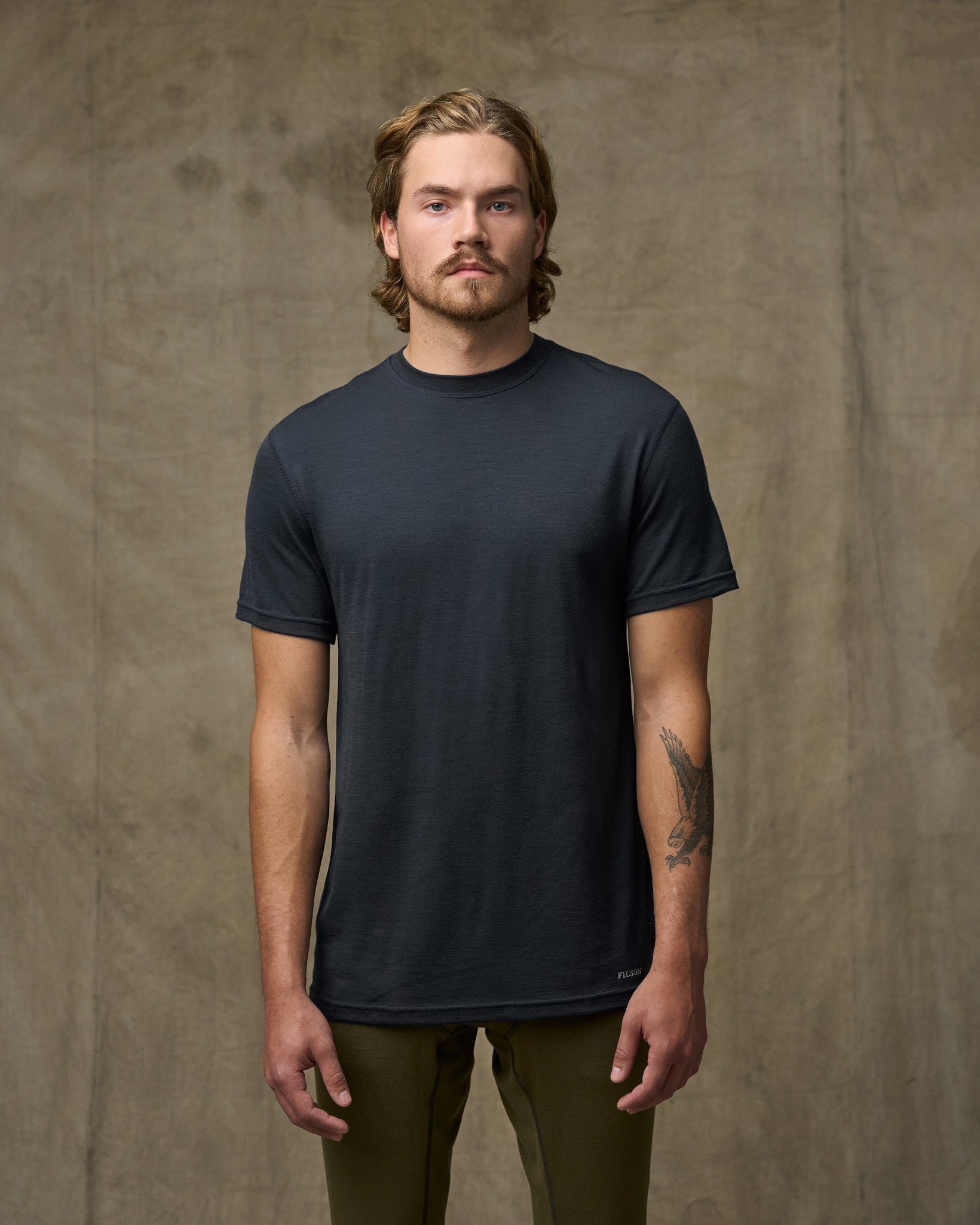 210g Merino Wool Short Sleeve Crewneck - Dark Navy