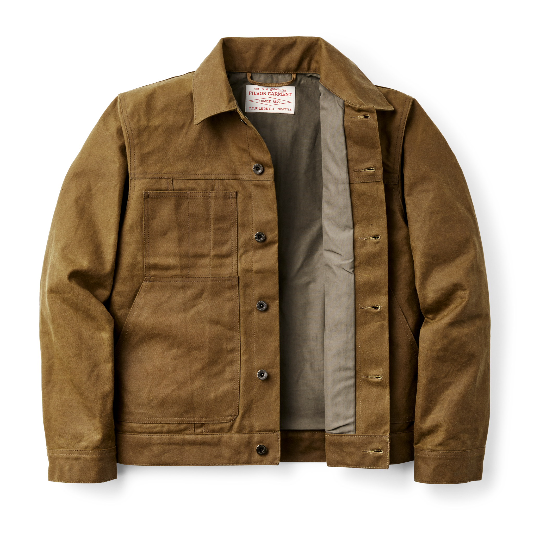 Tin Cloth Short Lined Cruiser Jacket - Dark Tan - Image 4