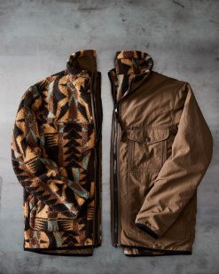 Reversible Pile Fleece Jacket - Brown / Night Camp