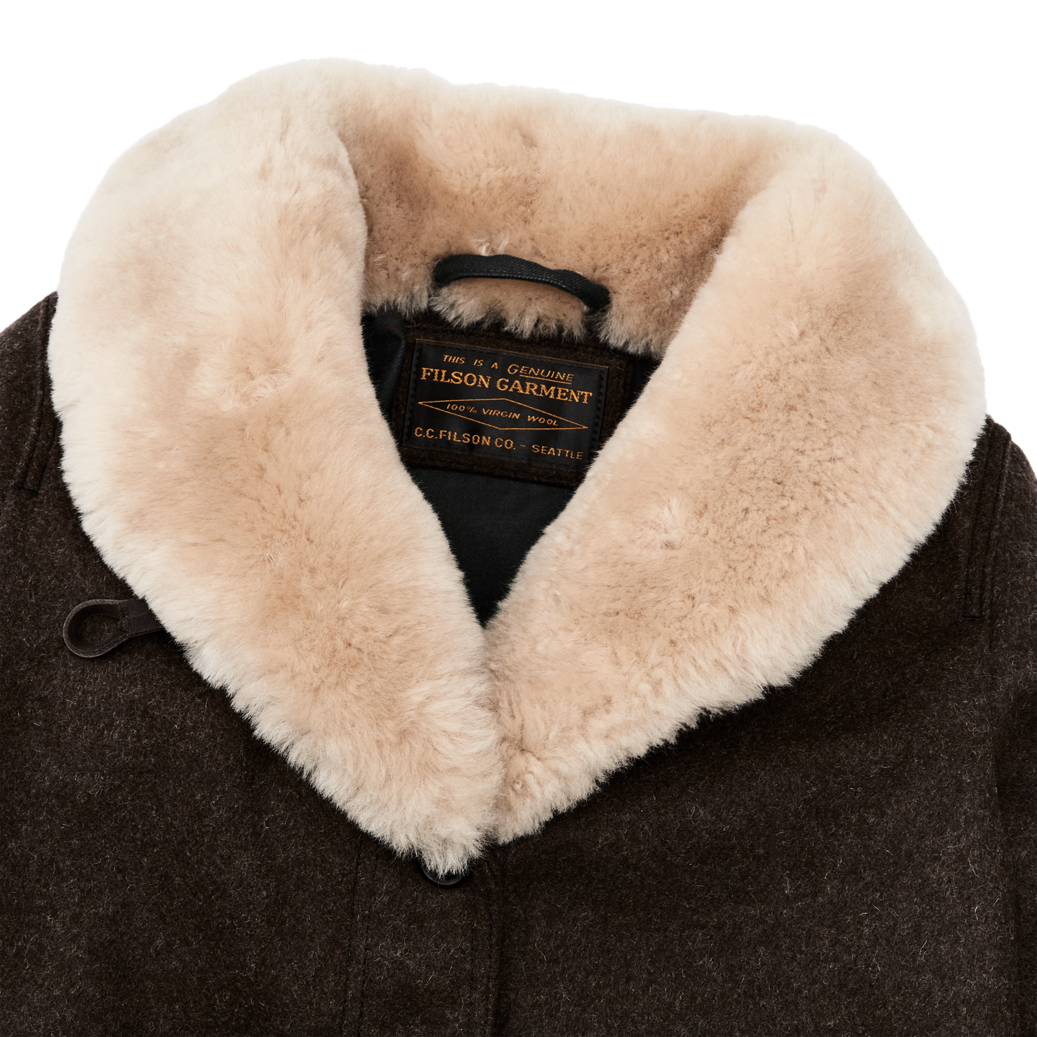 Women's Wool Trapper Coat - Brown - Image 4