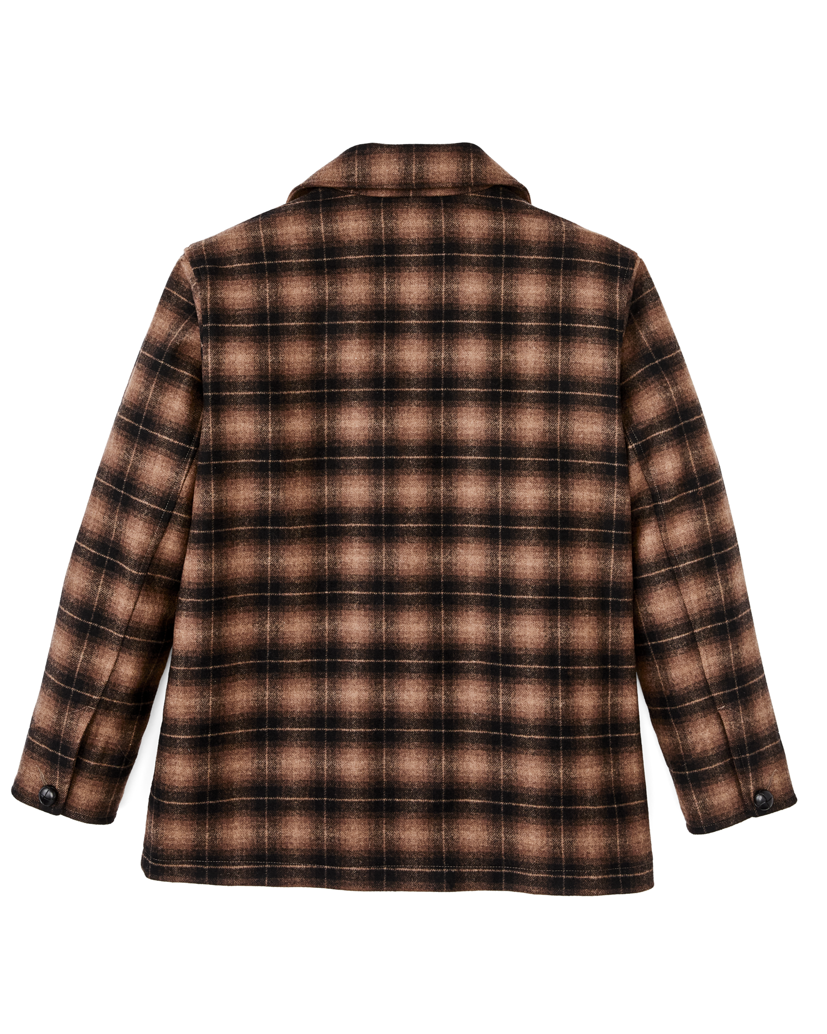 Women's Unconstructed Wool Blazer - Bronze Brown Plaid - Image 7
