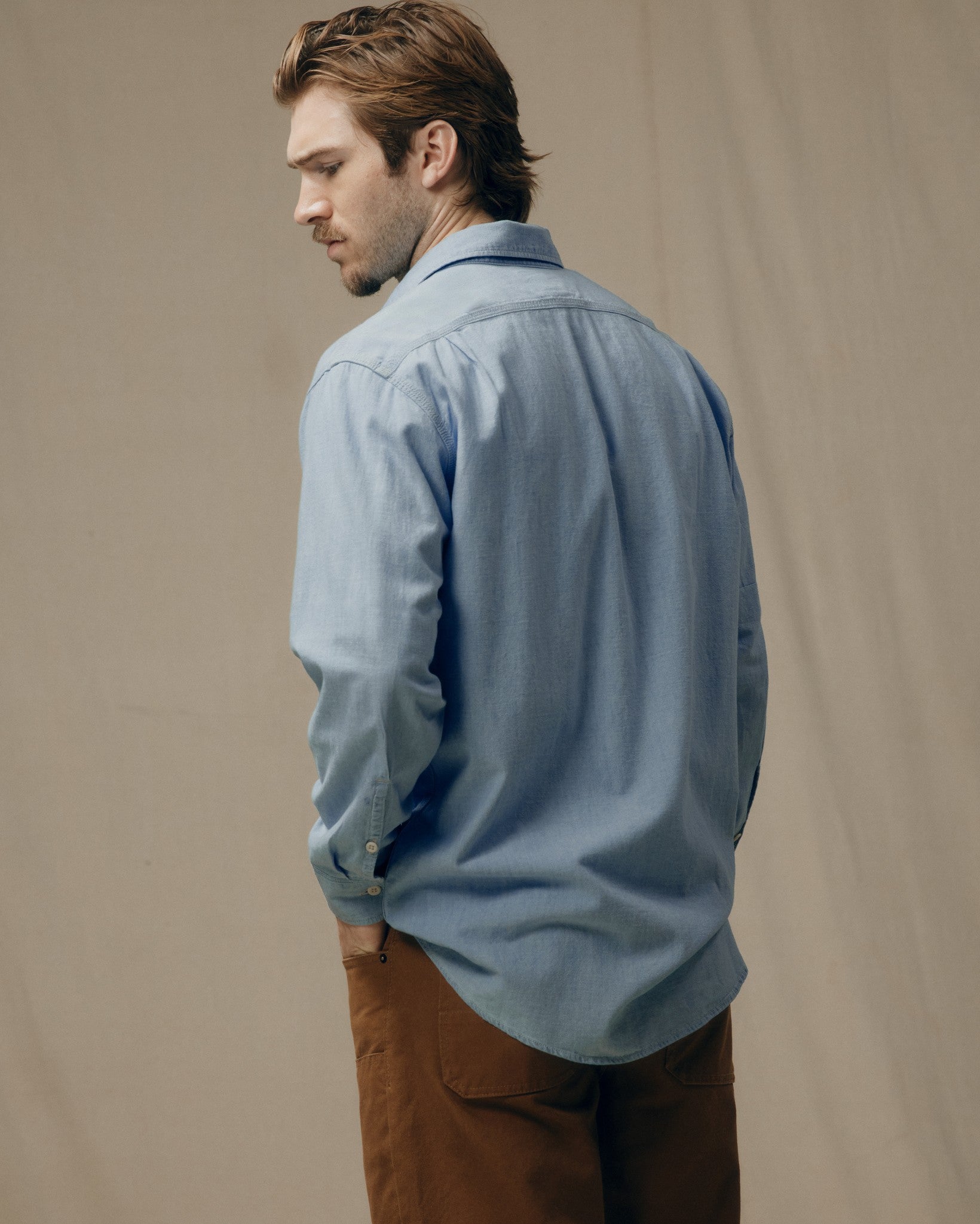 Chambray Cpo Shirt - Light Indigo Chambray - Image 4