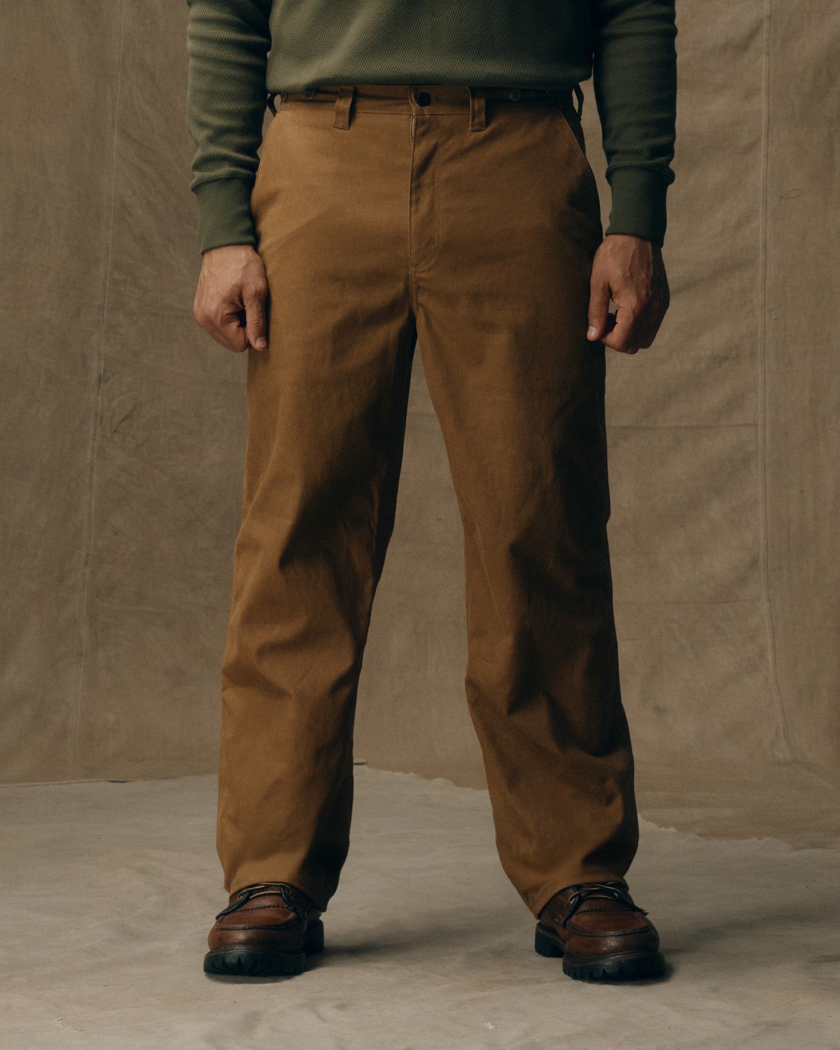 Oil Finish Single Tin Cloth Pants - Dark Tan