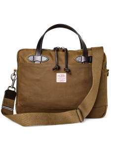 Tin Cloth Compact Briefcase - Dark Tan