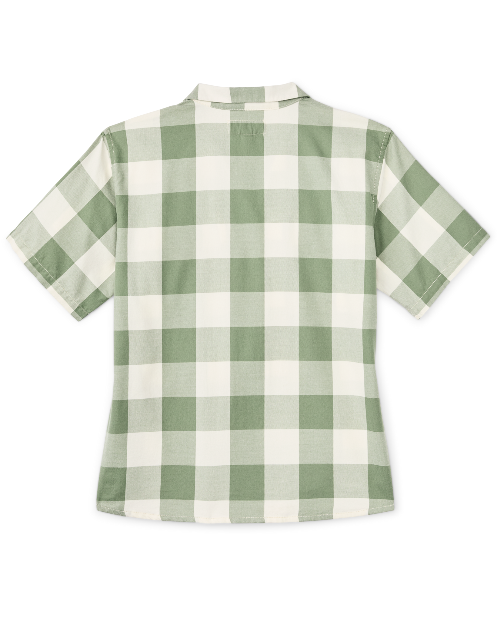 Women's Short Sleeve Camp Shirt - Hedge Green / White Plaid - Image 2