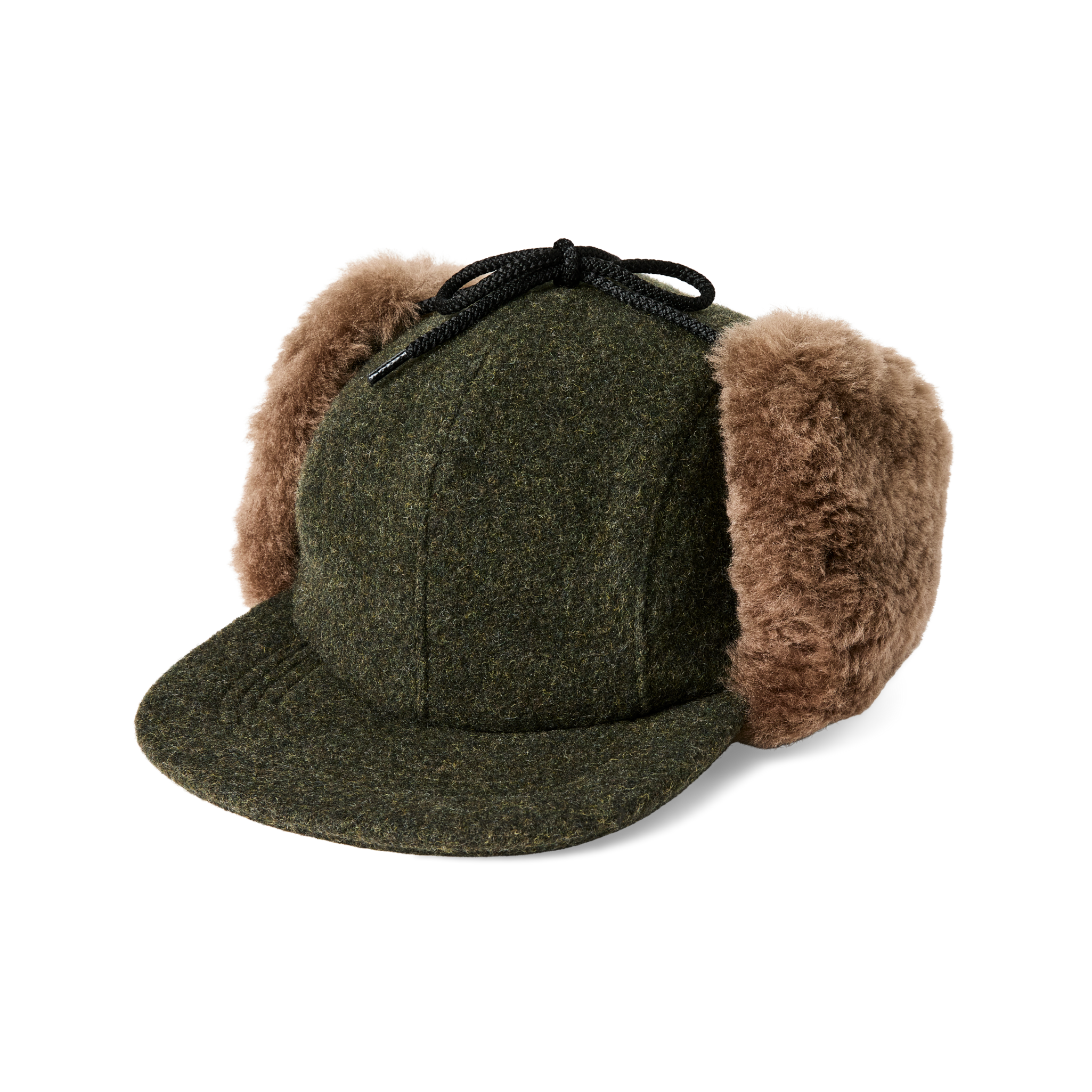 Double Mackinaw Wool Cap - Forest Green / Acorn