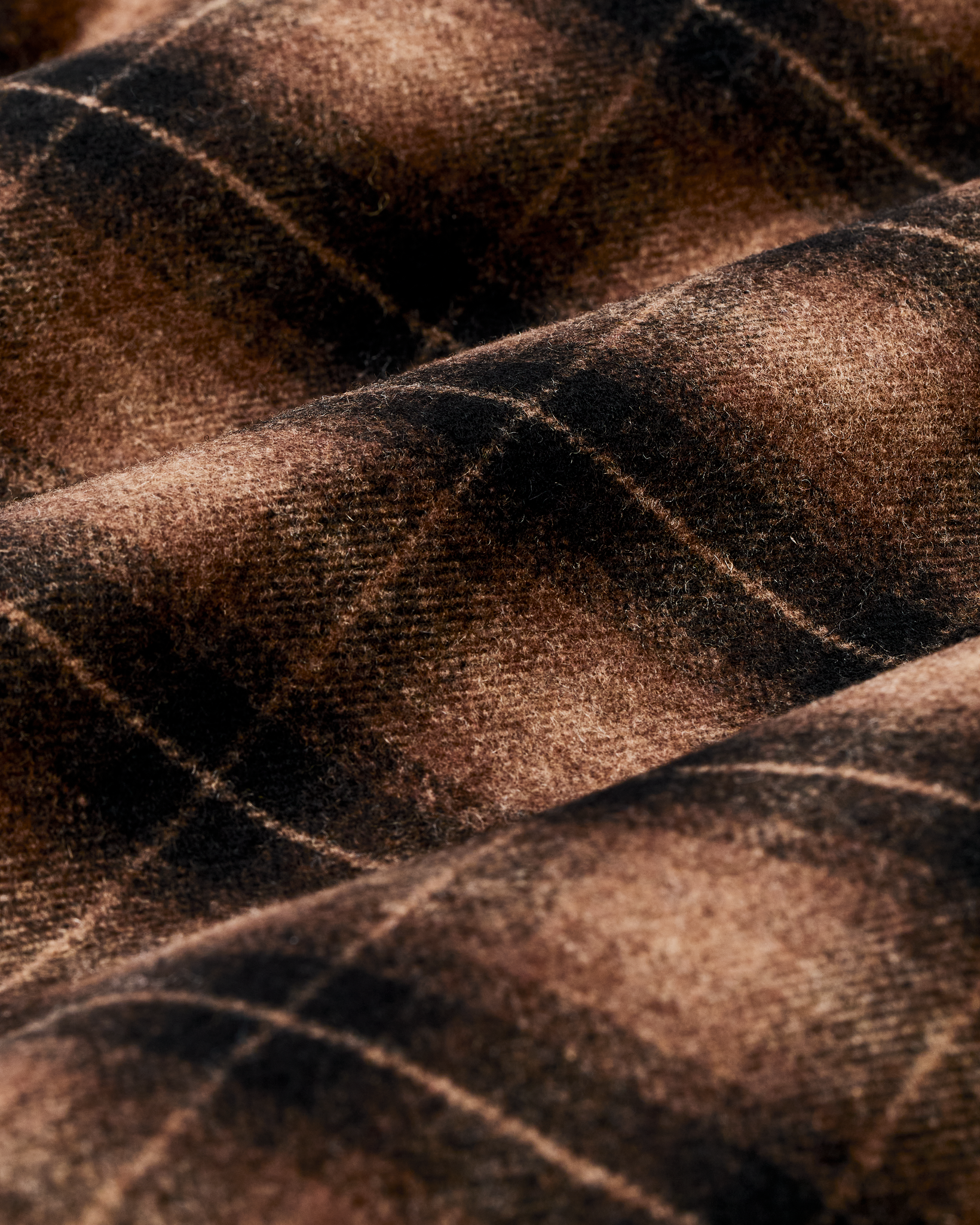 Women's Unconstructed Wool Blazer - Bronze Brown Plaid - Image 8