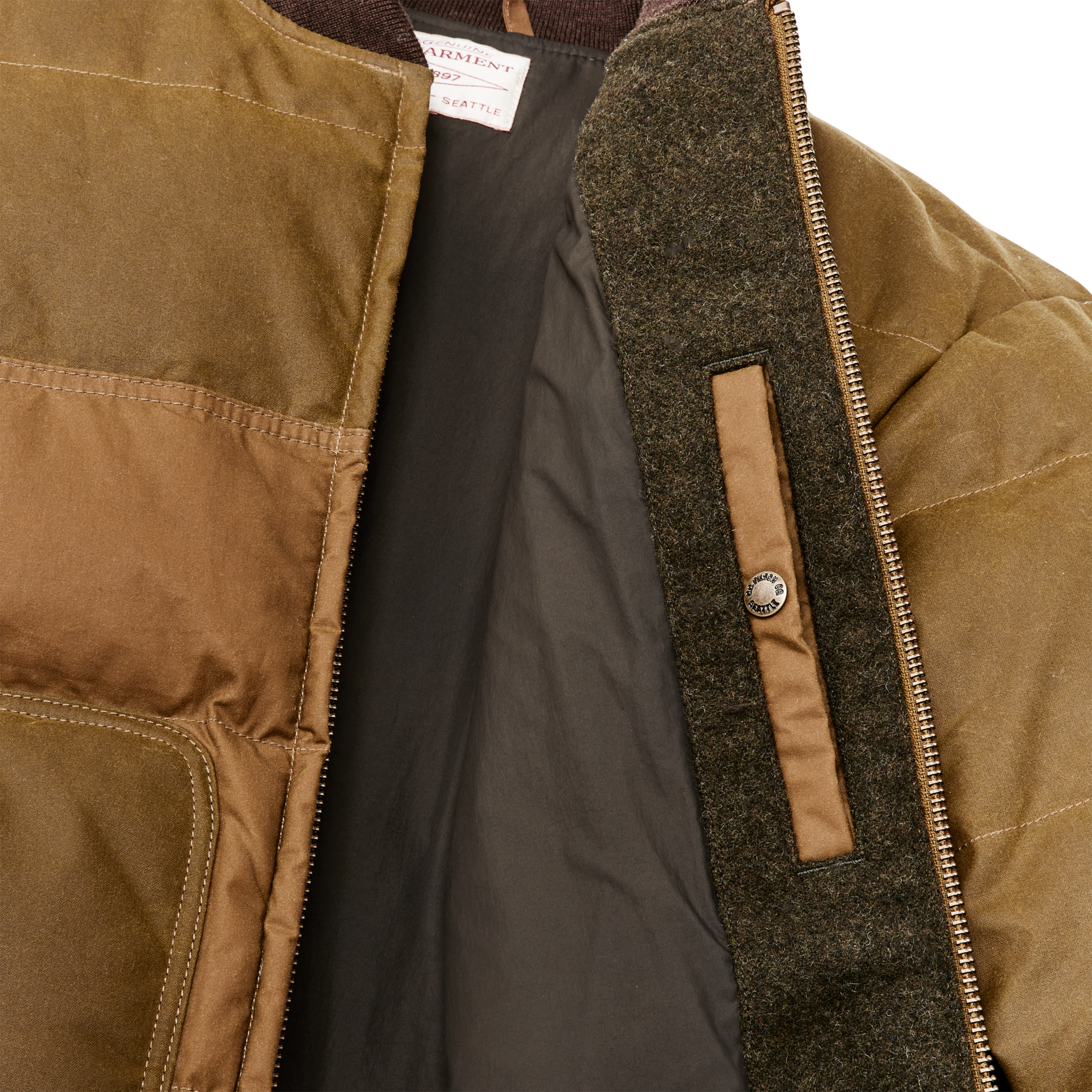Down Bomber Jacket - Dark Tan - Image 5