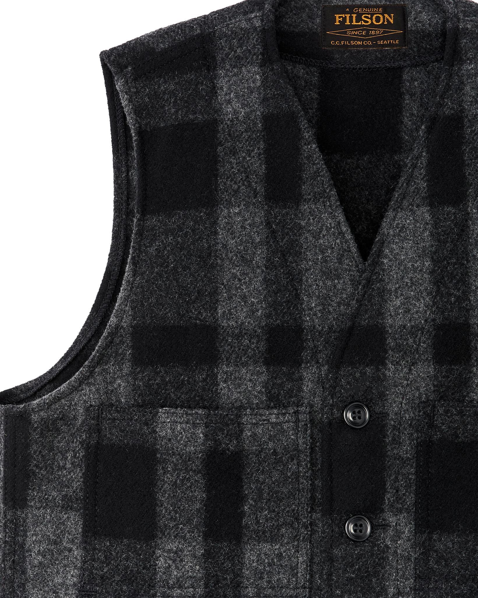 Mackinaw Wool Vest - Charcoal - Image 8