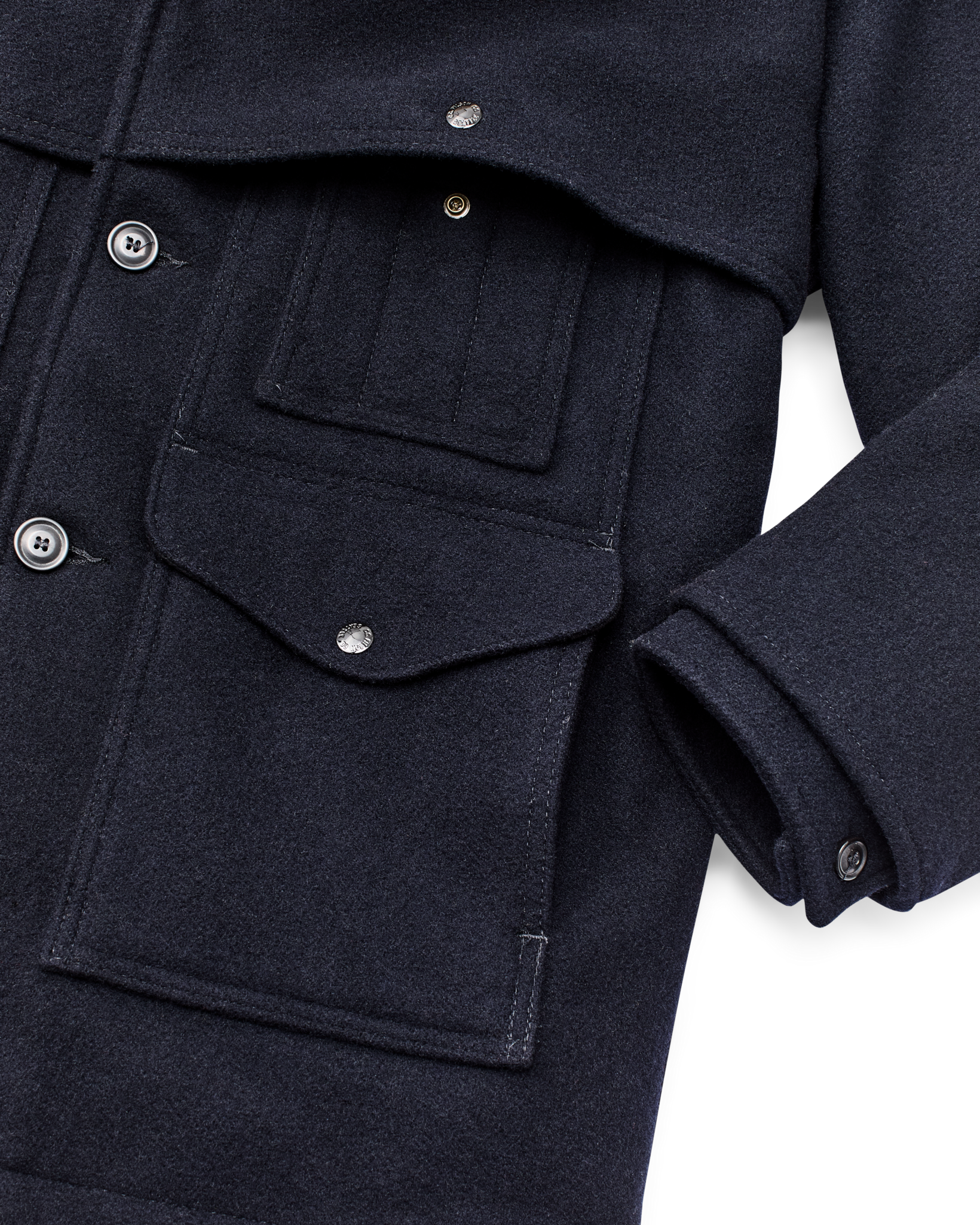 Lined Mackinaw Wool Packer Coat - Dark Navy - Image 7