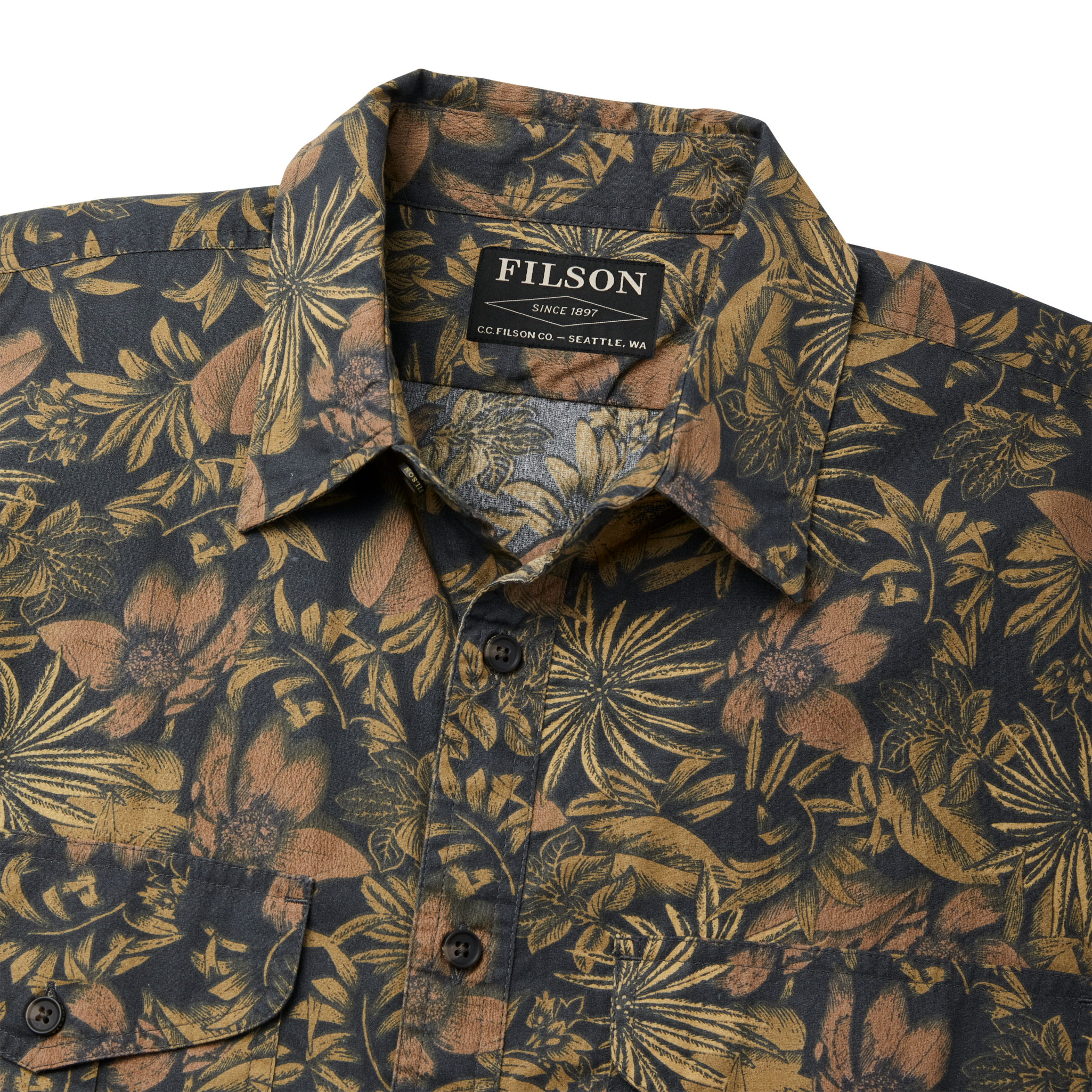 Filson's Washed Short Sleeve Feather Cloth Shirt - Palm - Image 4