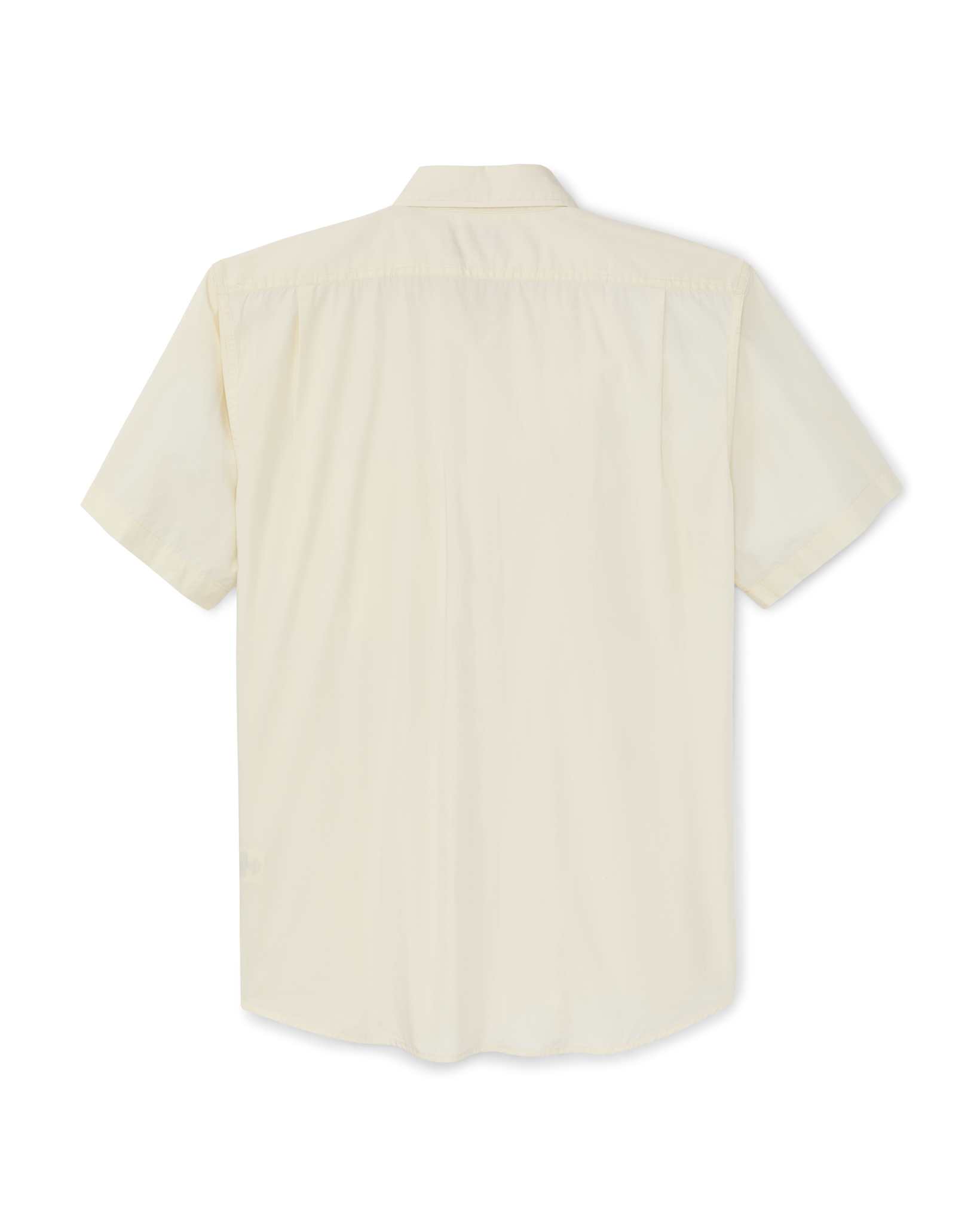 Washed Short Sleeve Feather Cloth Shirt - Ivory - Image 7