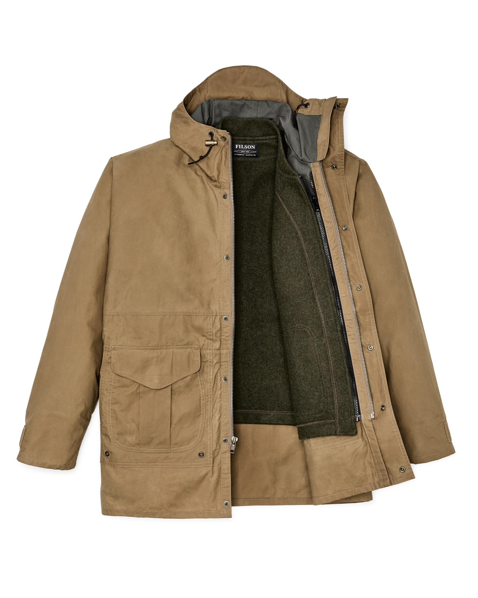 Dry Wax Omak Coat - Dark Beige - Image 9