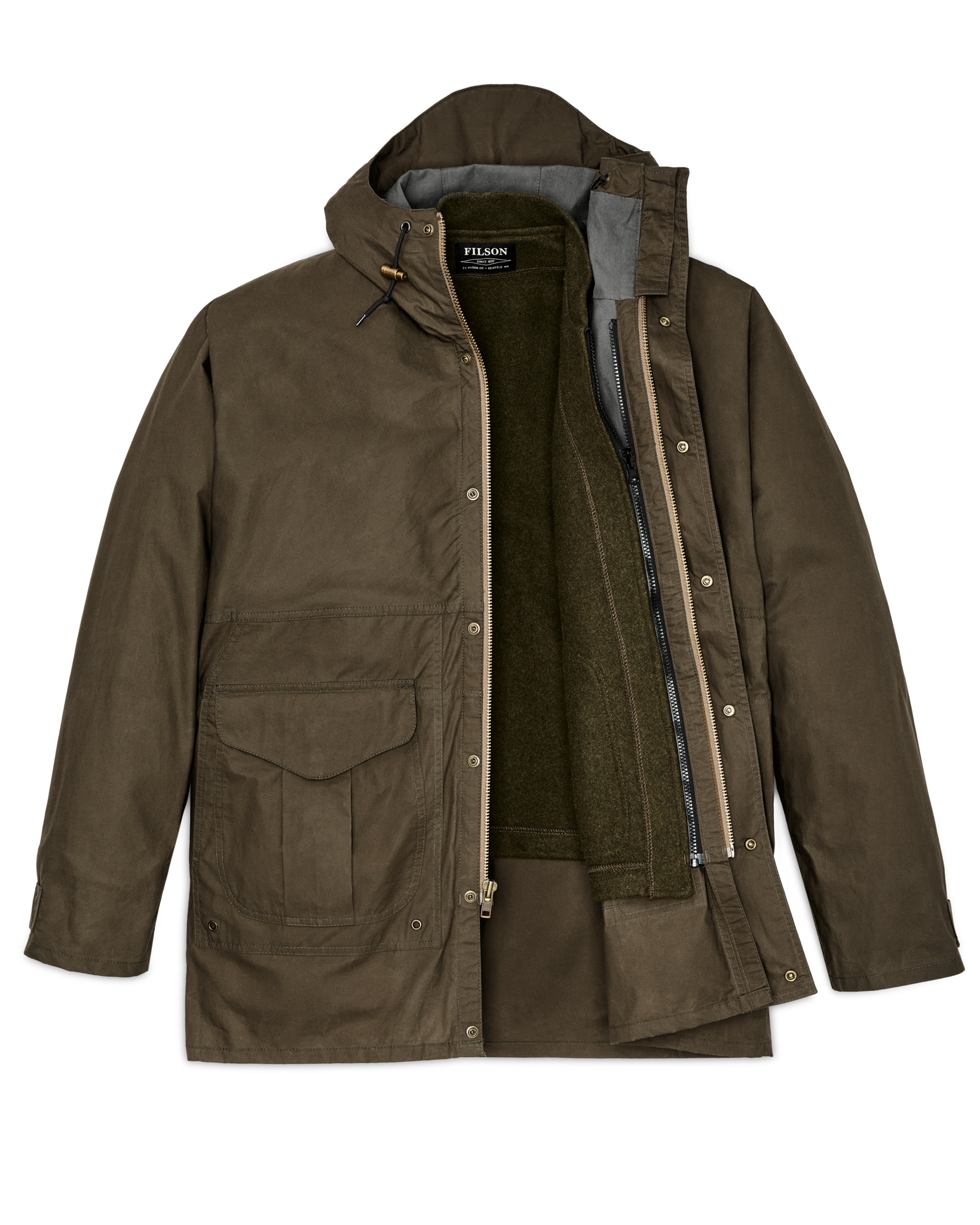 Dry Wax Omak Coat - Burnt Olive - Image 7