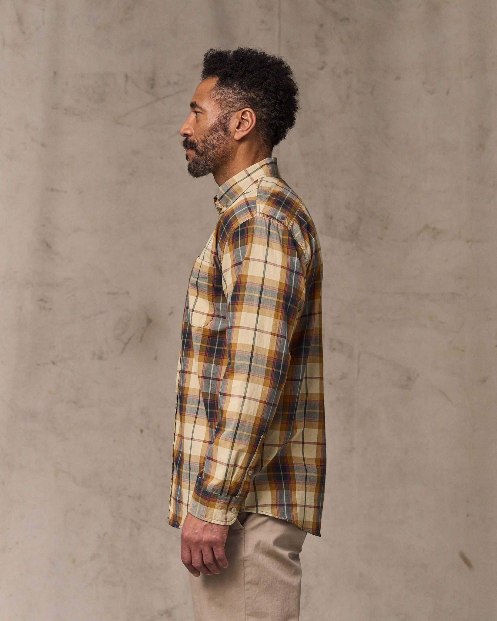 Madras Button-Down Shirt - Tan / Spruce Multicolor - Image 3