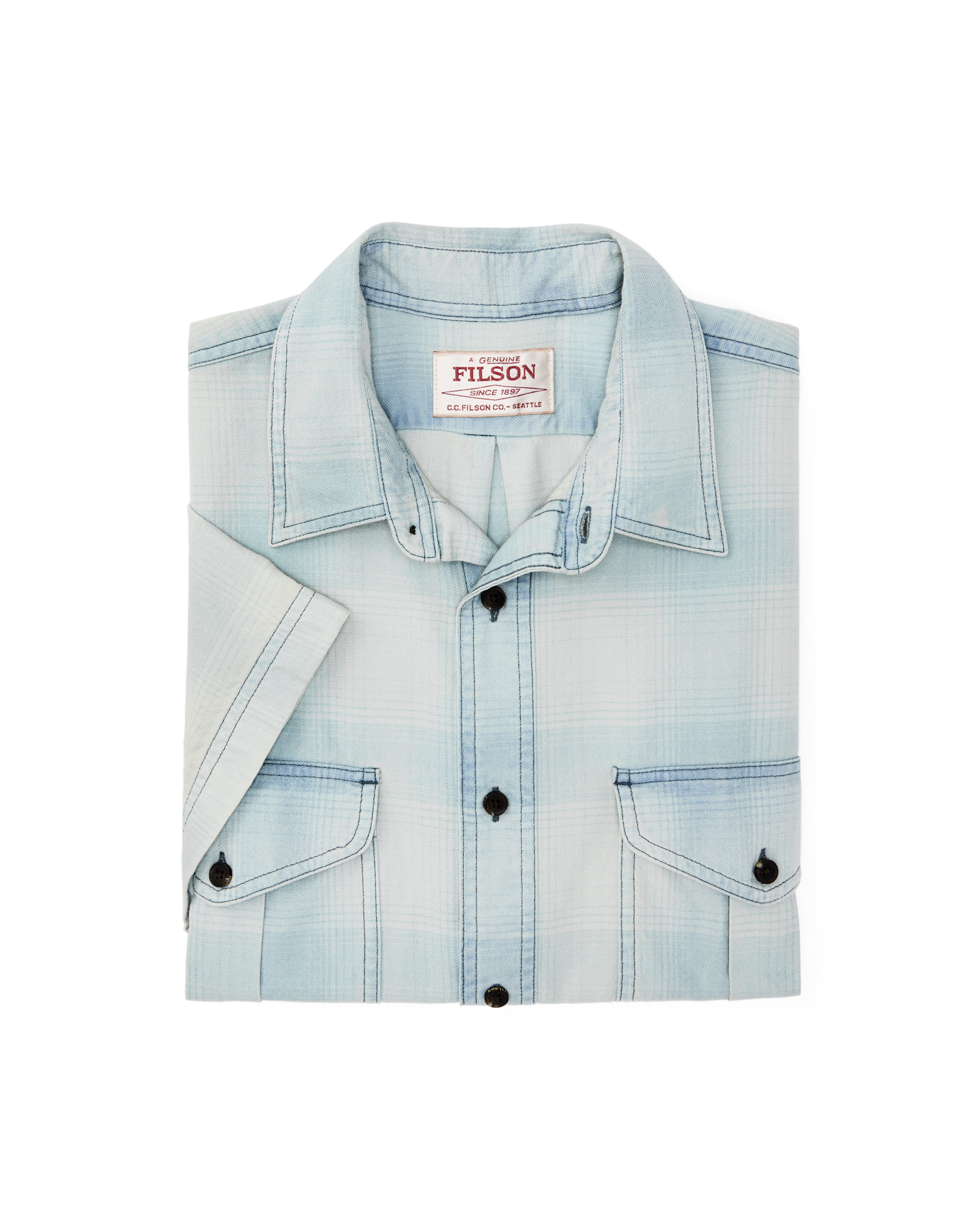Short Sleeve Lightweight Alaskan Guide Shirt - Indigo Plaid - Image 7