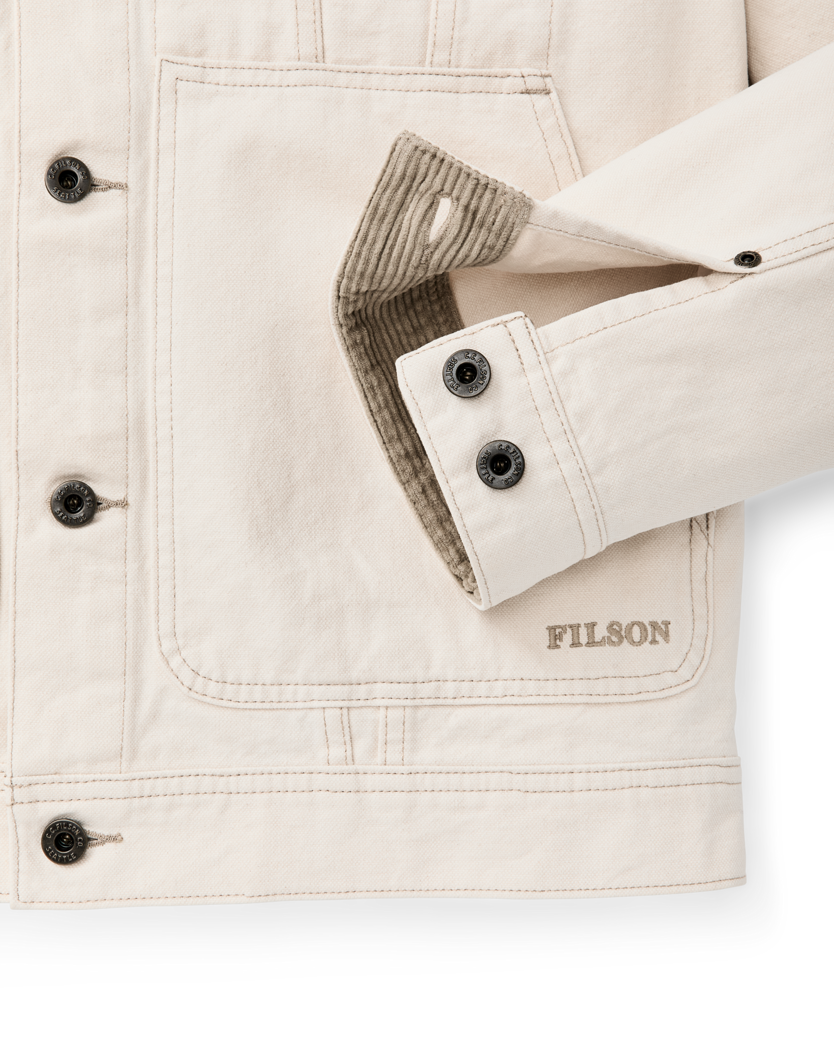 Rustic Canvas Short Cruiser Jacket - Natural Seed - Image 5