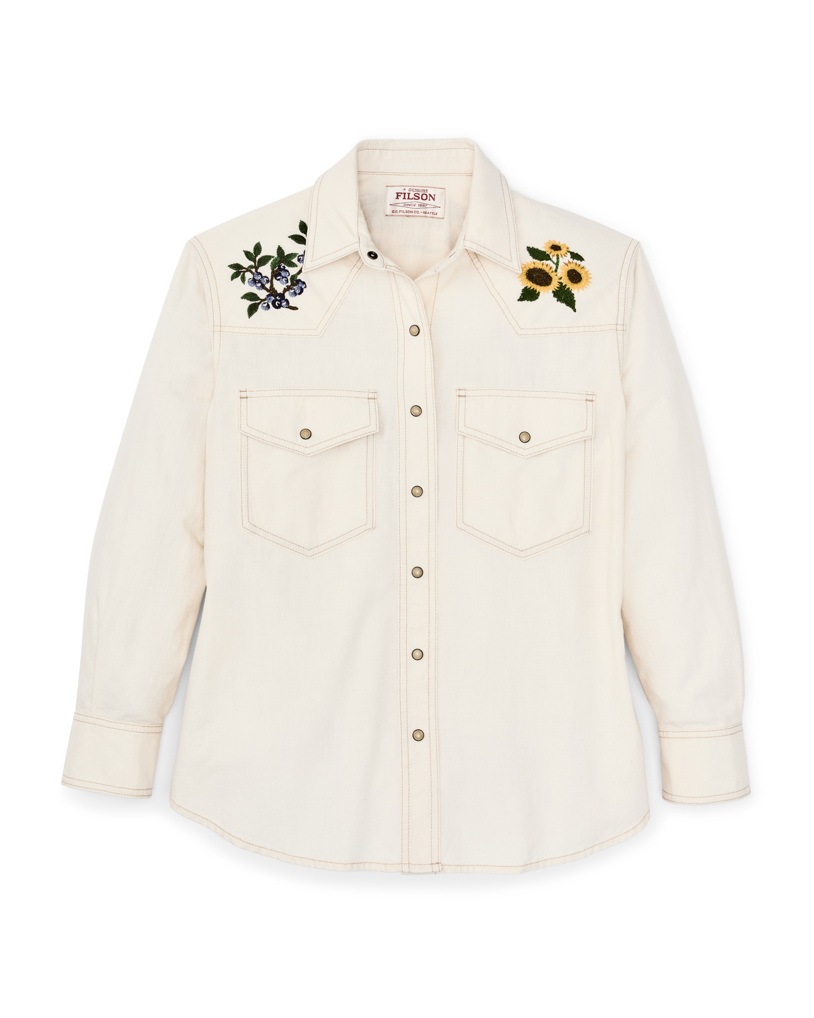 Women's Embroidered Western Shirt - Natural Seed - Image 7