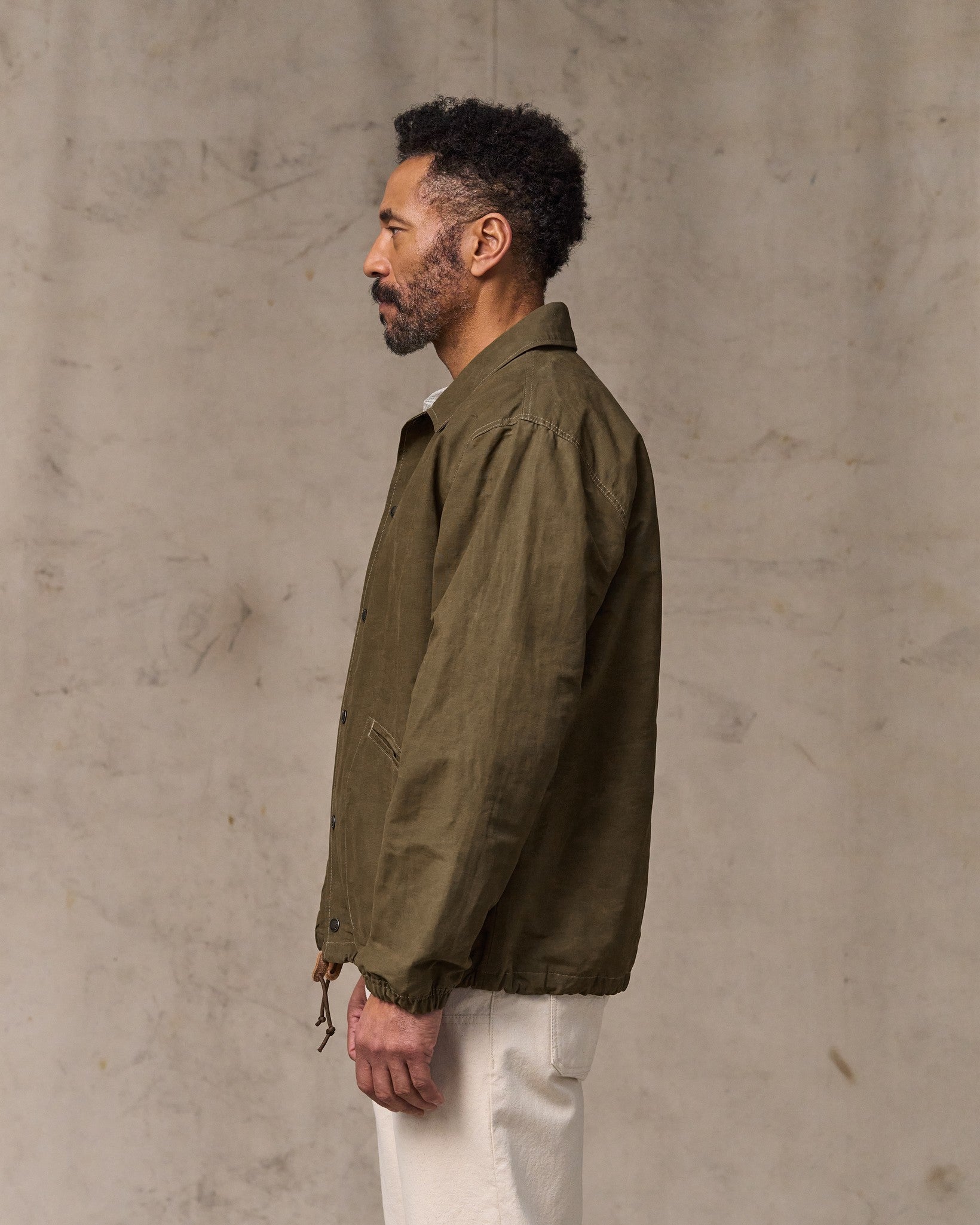 Dry Wax Windbreaker - Military Olive - Image 4