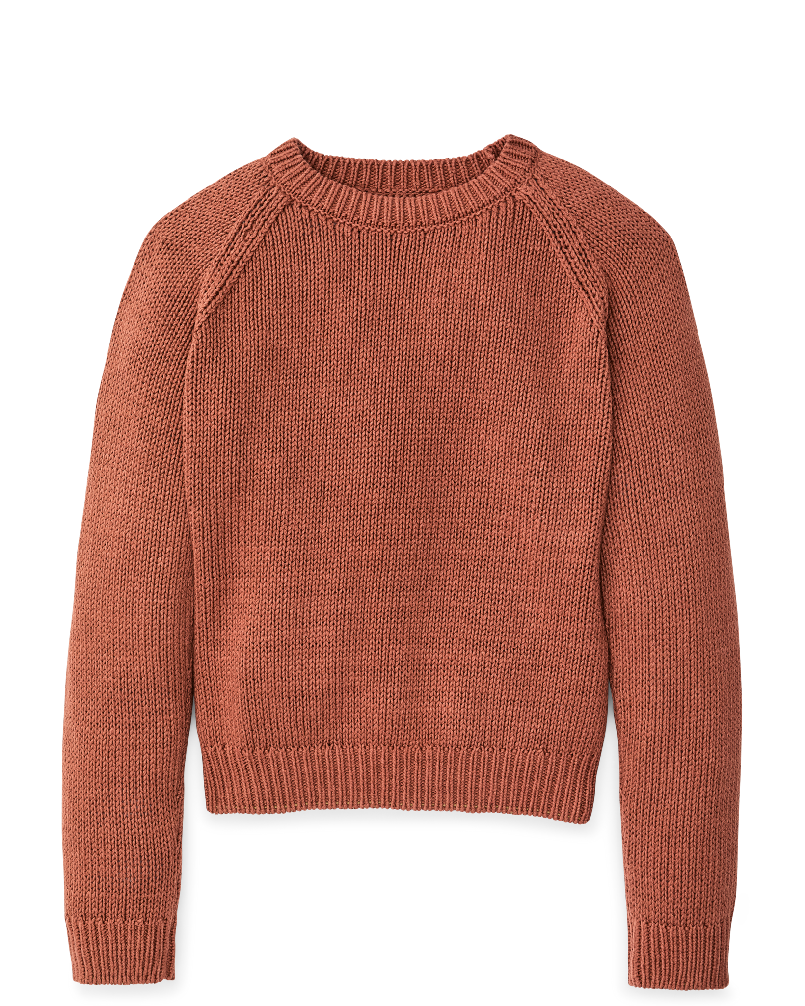 Women's Cotton Crewneck Sweater - Copper Brown - Image 6