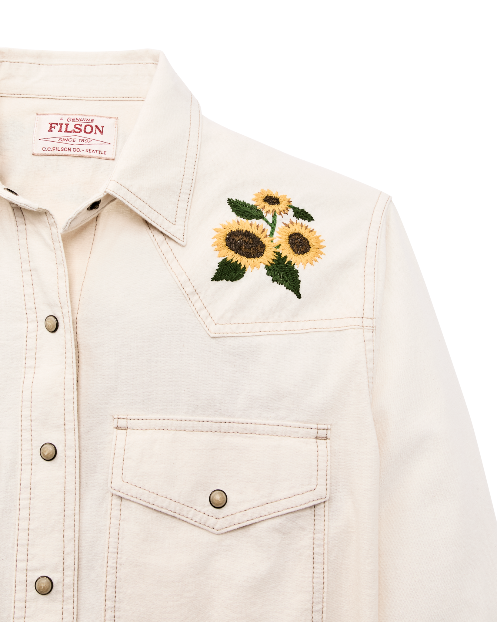 Women's Embroidered Western Shirt - Natural Seed - Image 10