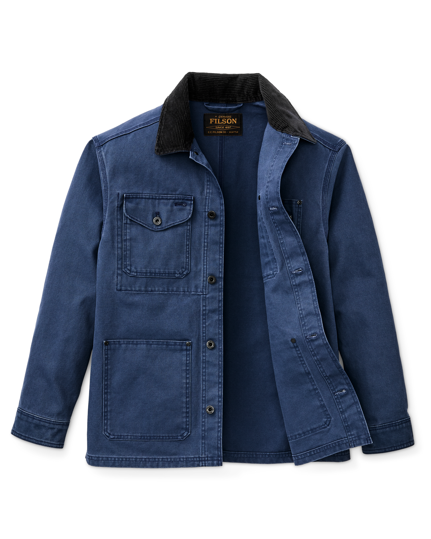 Rustic Canvas Barn Coat - Indigo - Image 5