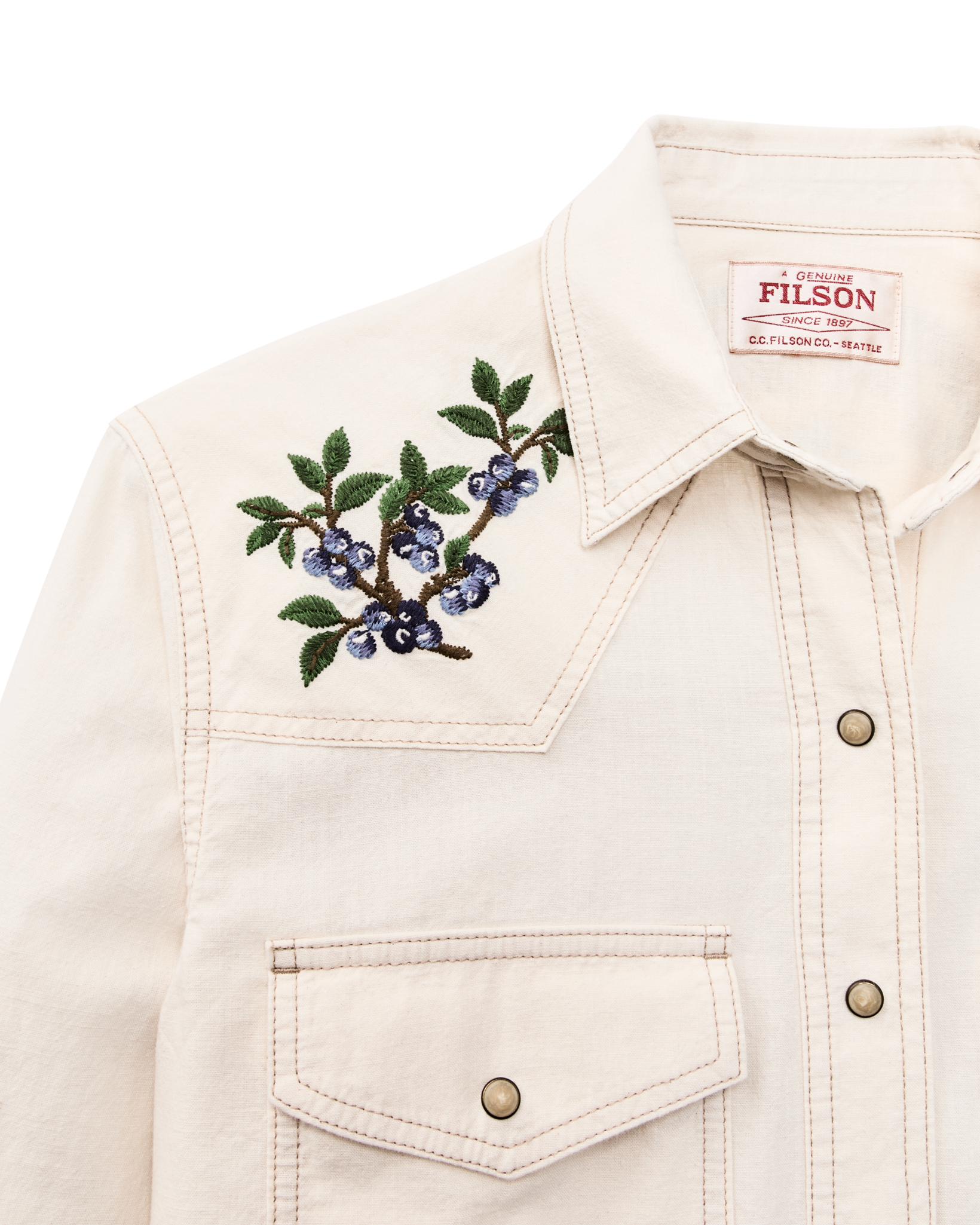 Women's Embroidered Western Shirt - Natural Seed - Image 9