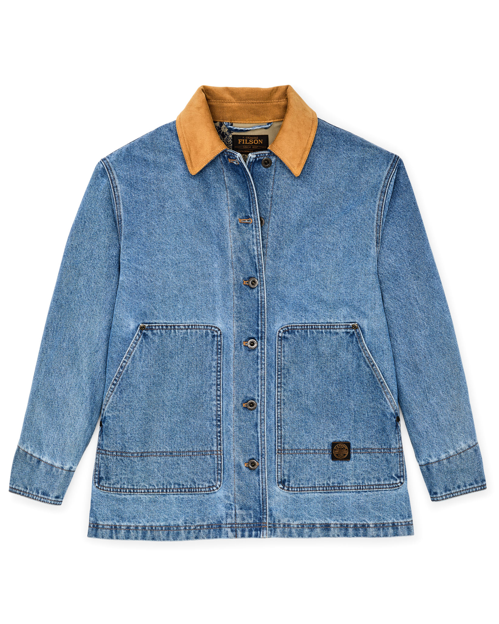 Women's 11-oz. Denim Barn Coat - Light Indigo - Image 6